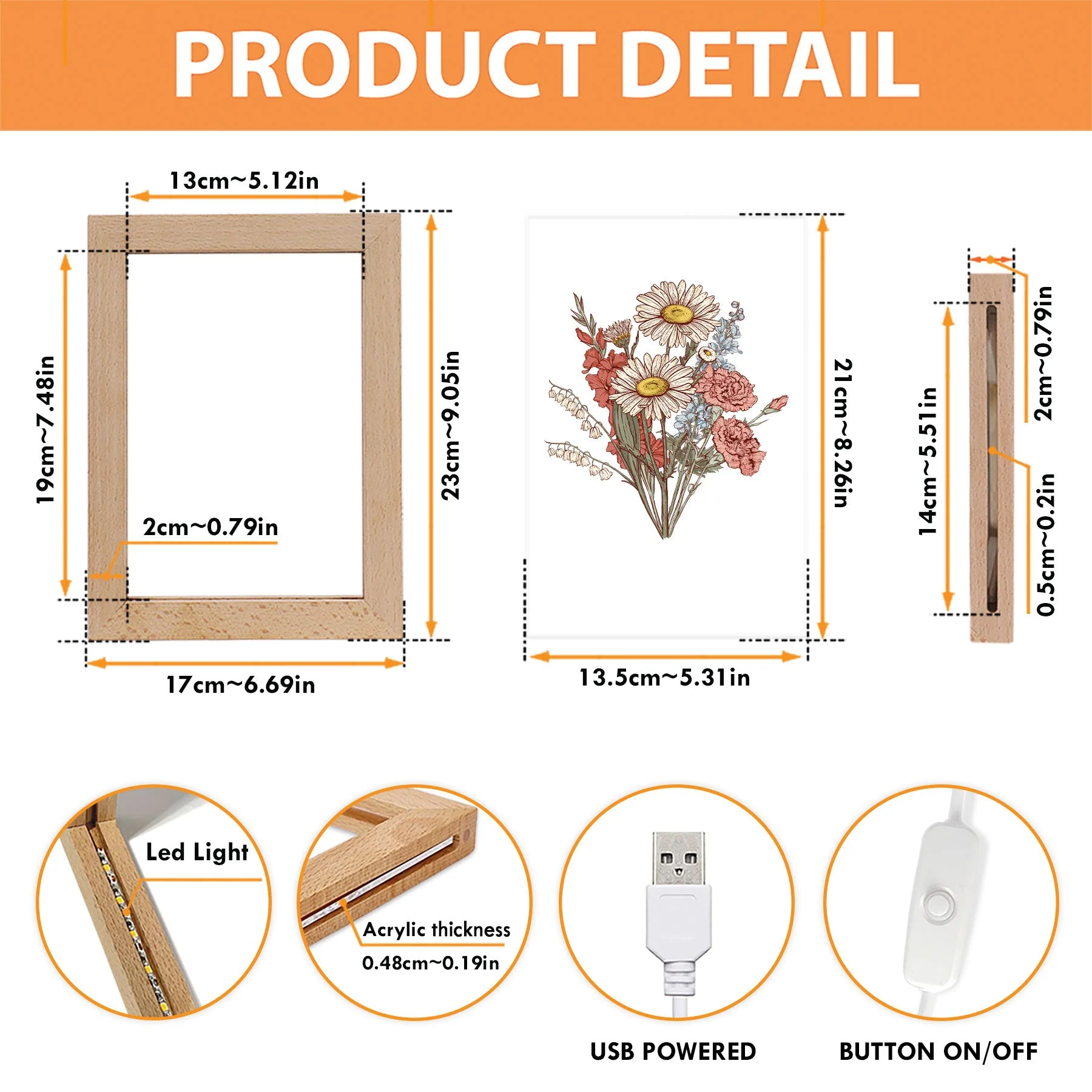 Grandma's Garden - Personalized Frame Lamp - Image 5