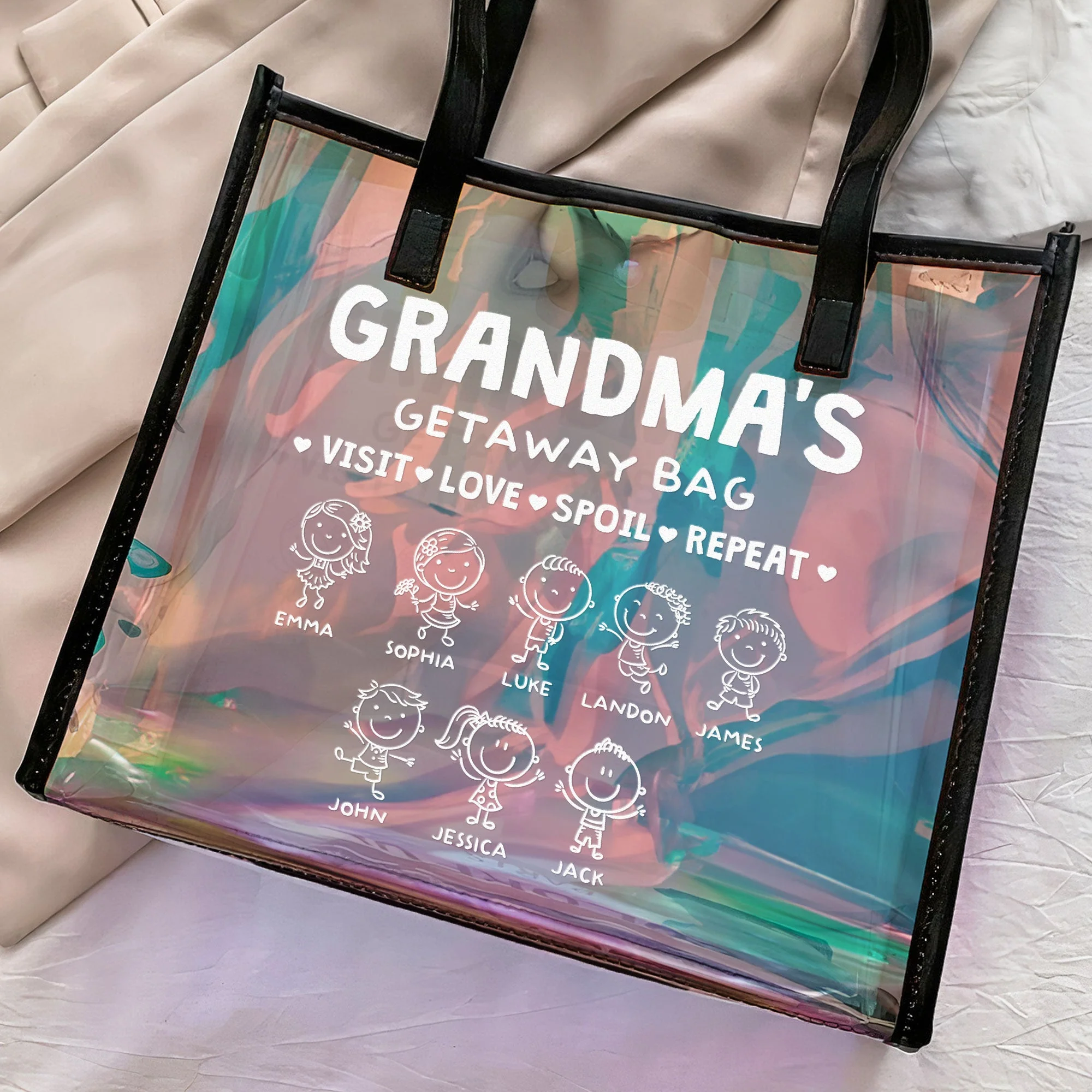 Grandma's Getaway Bag - Personalized Holographic Tote - Image 3