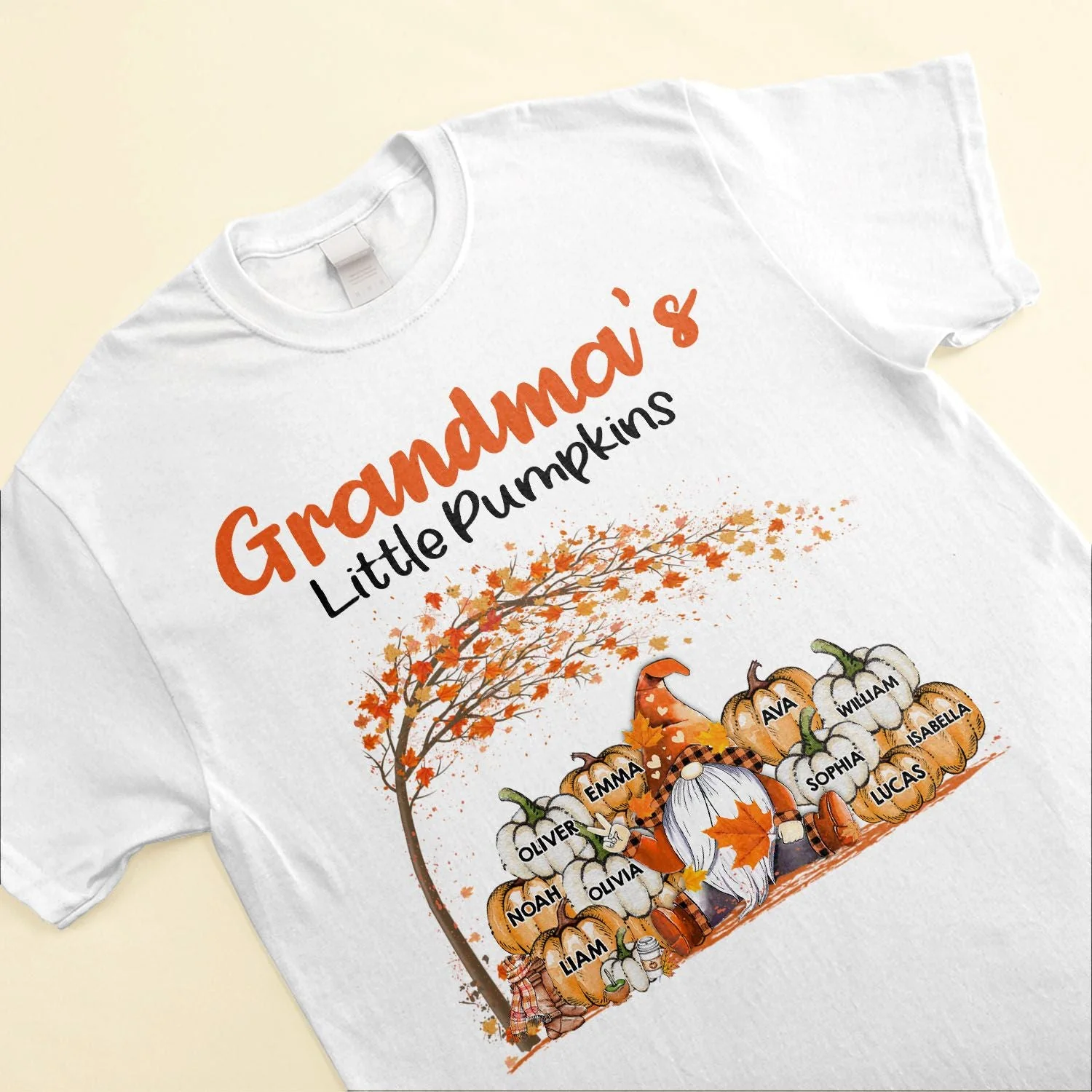 Grandma's Little Pumpkins - Personalized Shirt - Fall Season  Gift For Grandma - Image 3