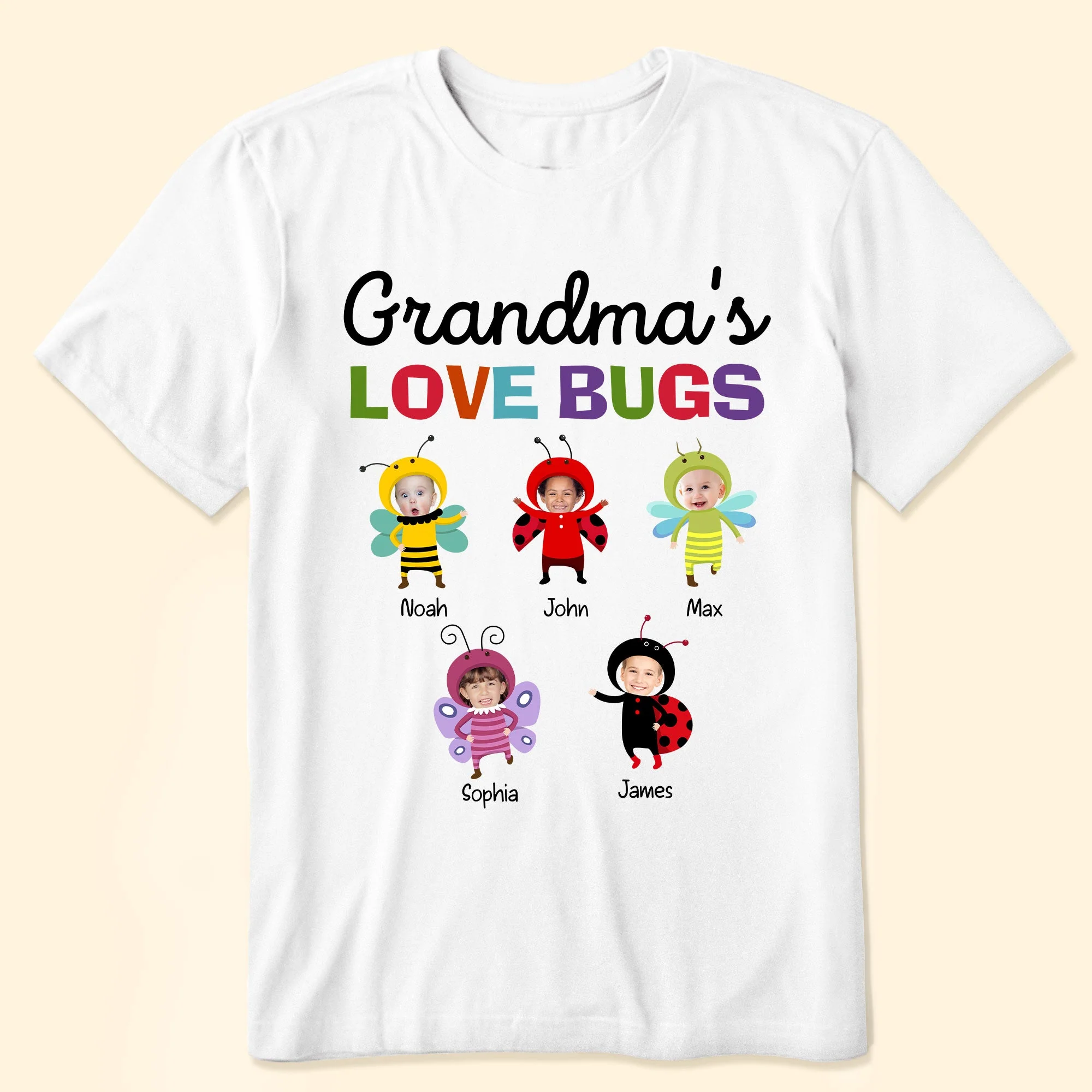 Grandma's Love Bugs - Personalized Photo Shirt - Image 2