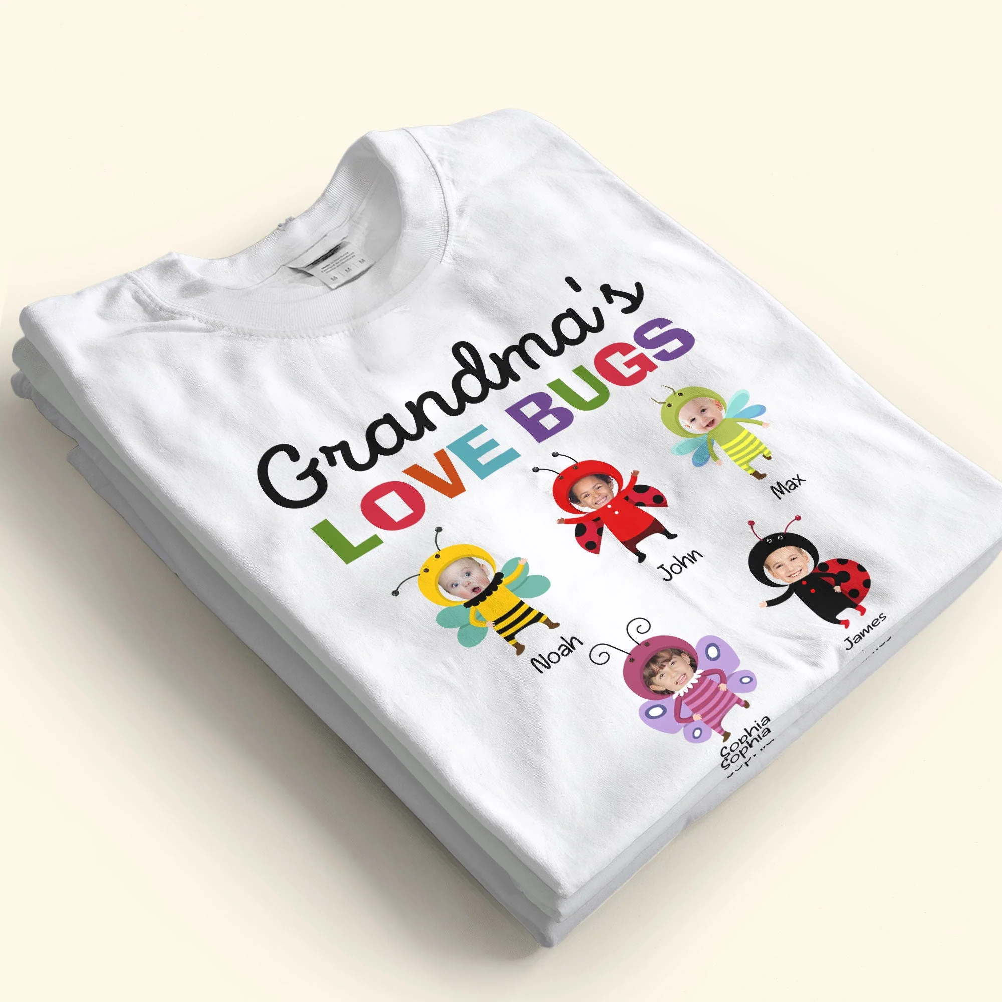 Grandma's Love Bugs - Personalized Photo Shirt - Image 4