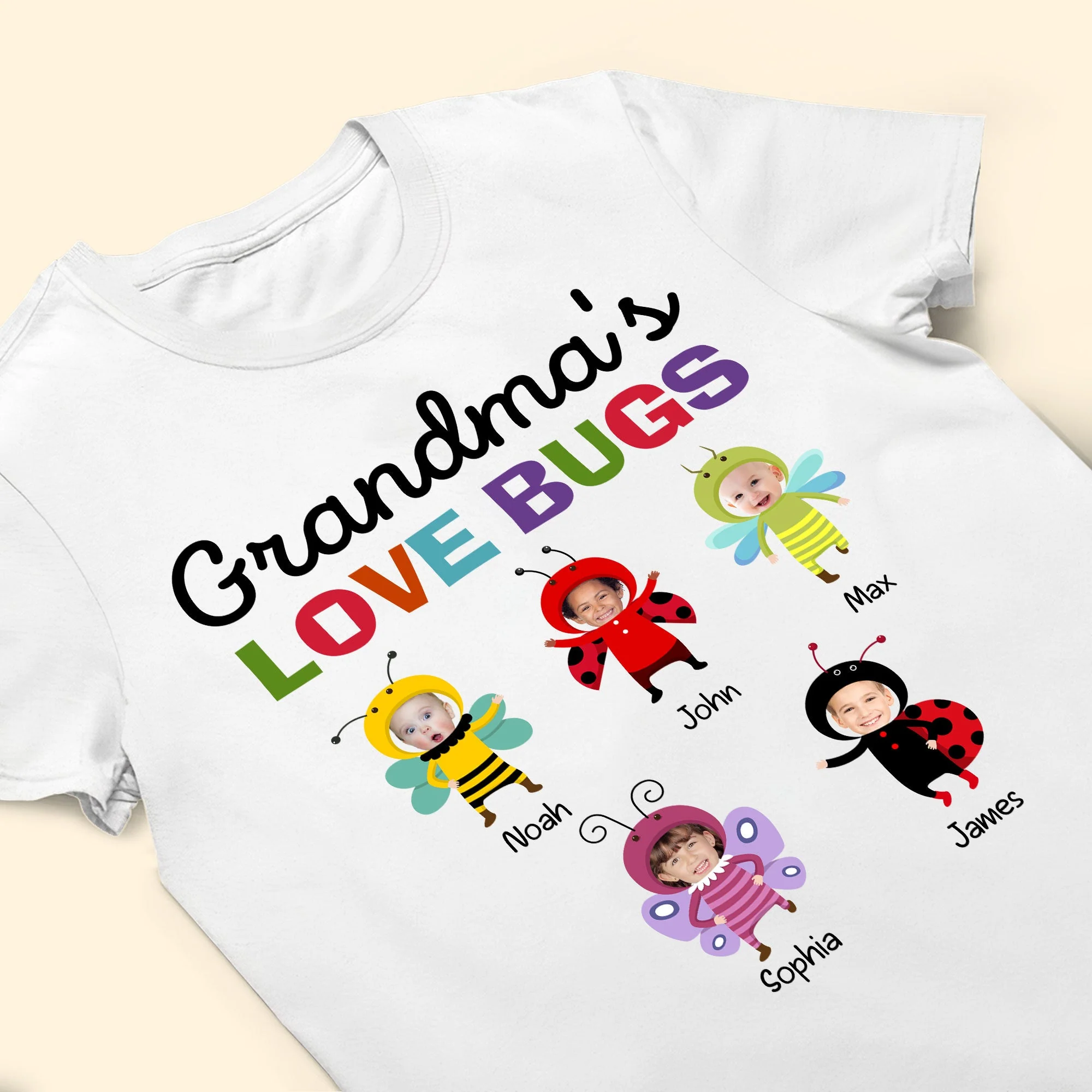 Grandma's Love Bugs - Personalized Photo Shirt - Image 5