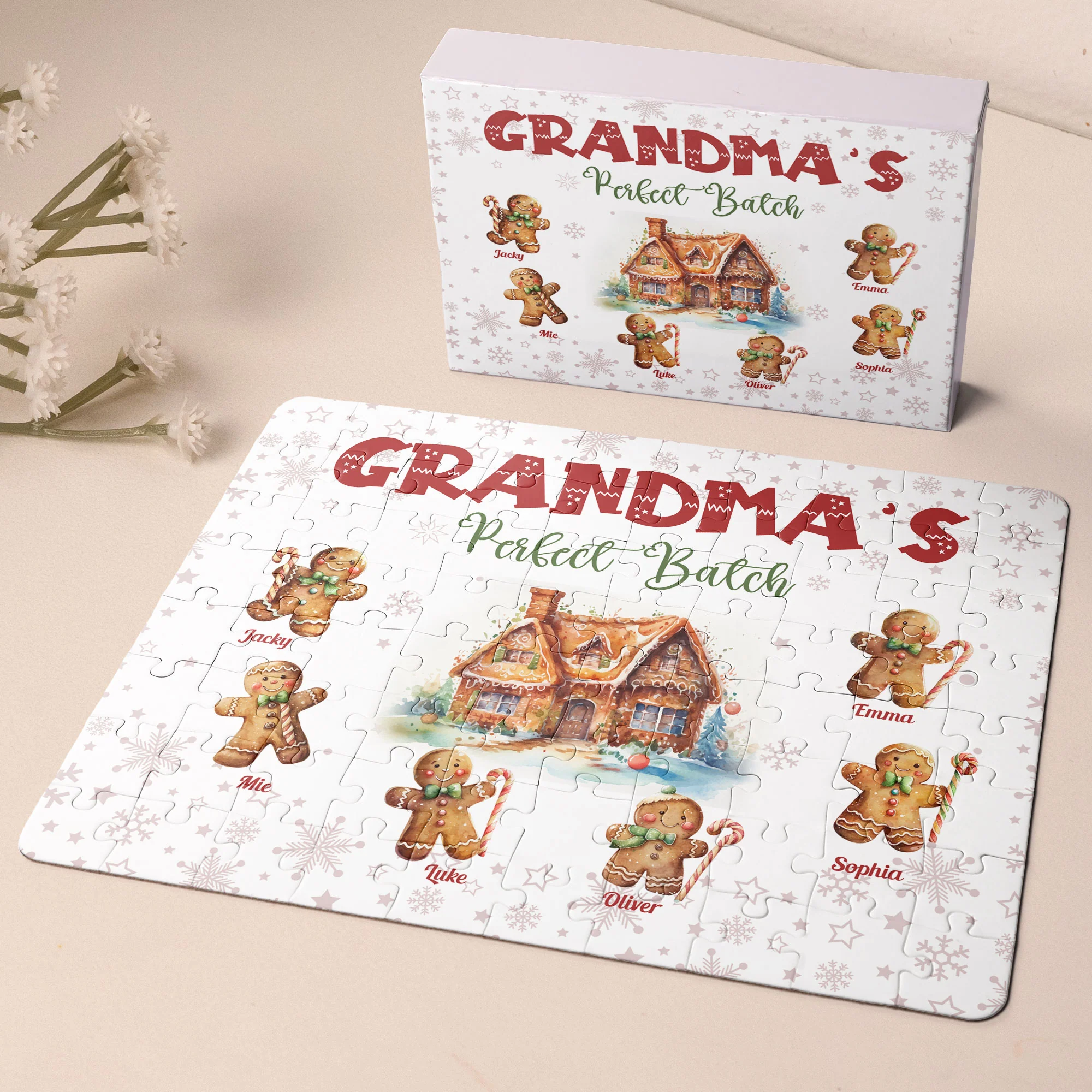 Grandma's Perfect Batch - Christmas Board Game For Kids, Grandparents - Personalized Jigsaw Puzzle - Image 3