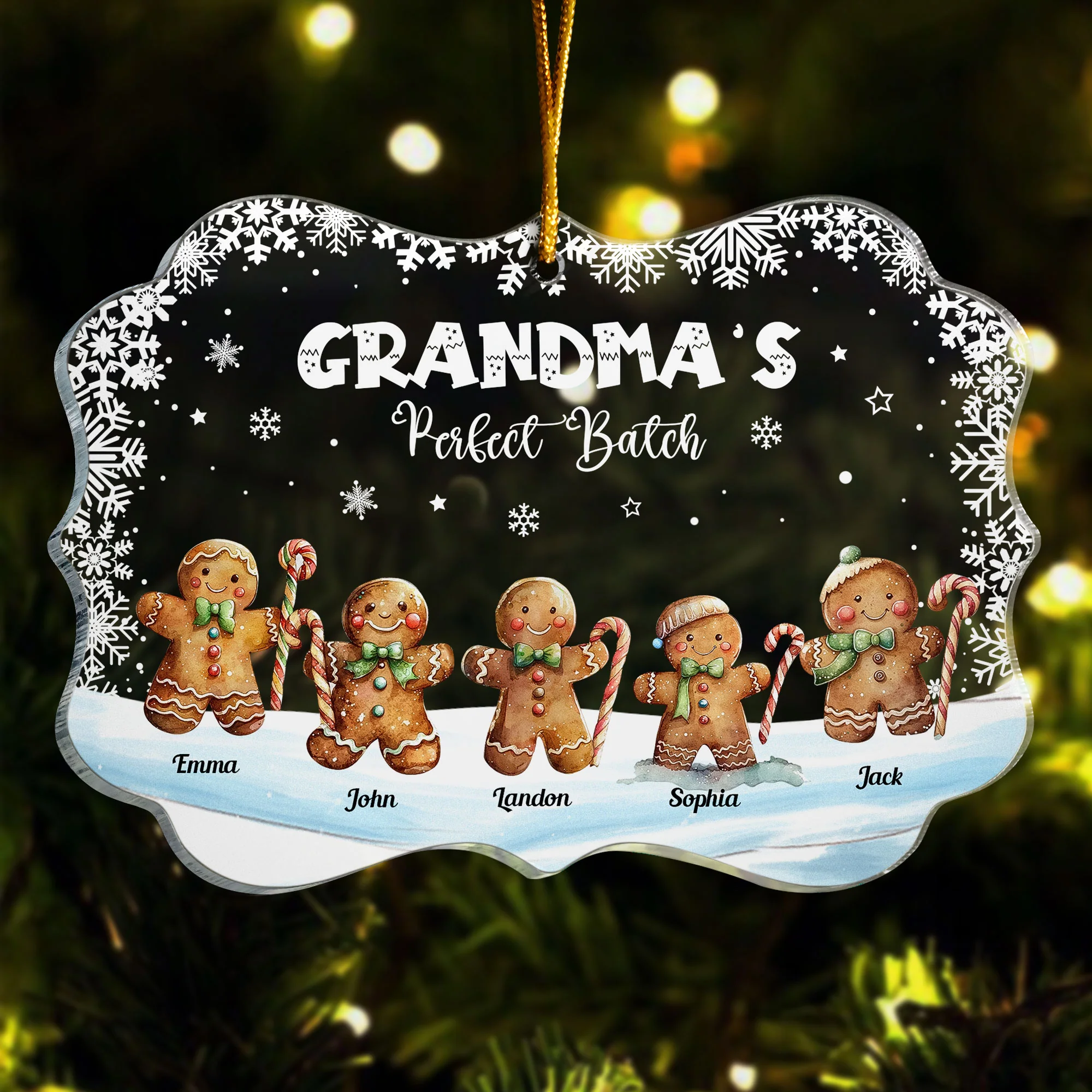 Grandma's Perfect Batch Christmas With Grandkid's Names - Personalized Acrylic Ornament - Image 4