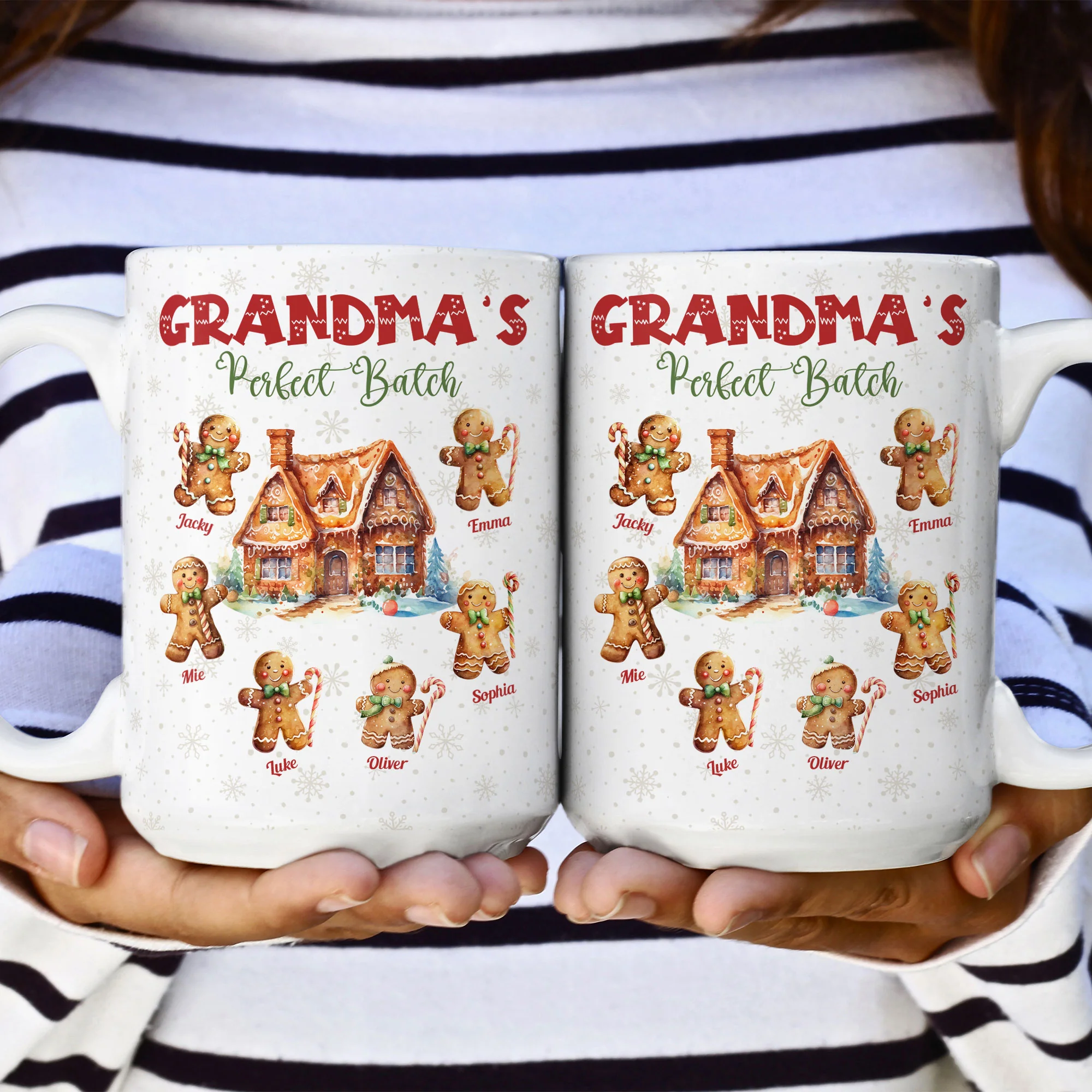 Grandma's Perfect Batch Christmas With Grandkid's Names - Personalized Mug - Image 3