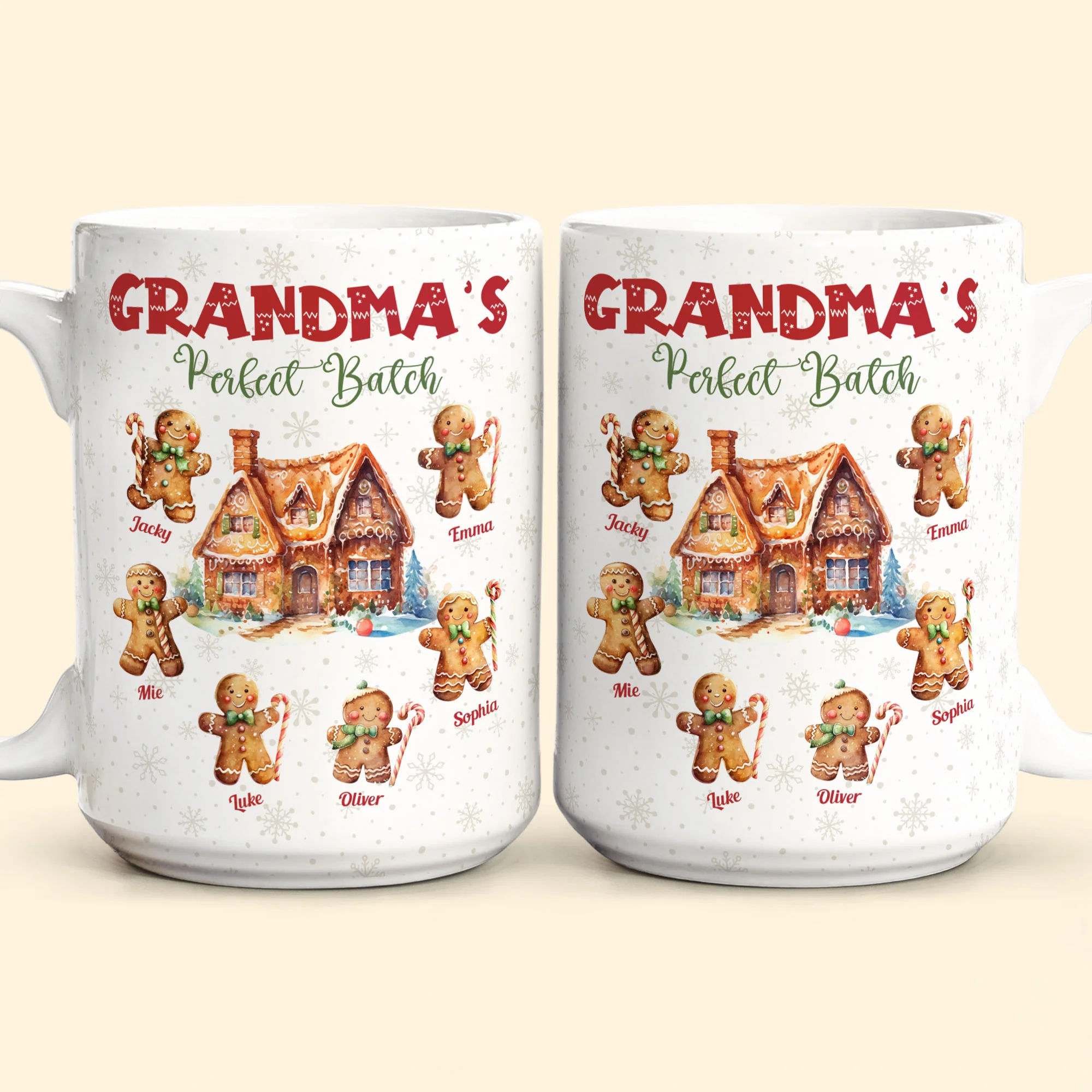 Grandma's Perfect Batch Christmas With Grandkid's Names - Personalized Mug - Image 4