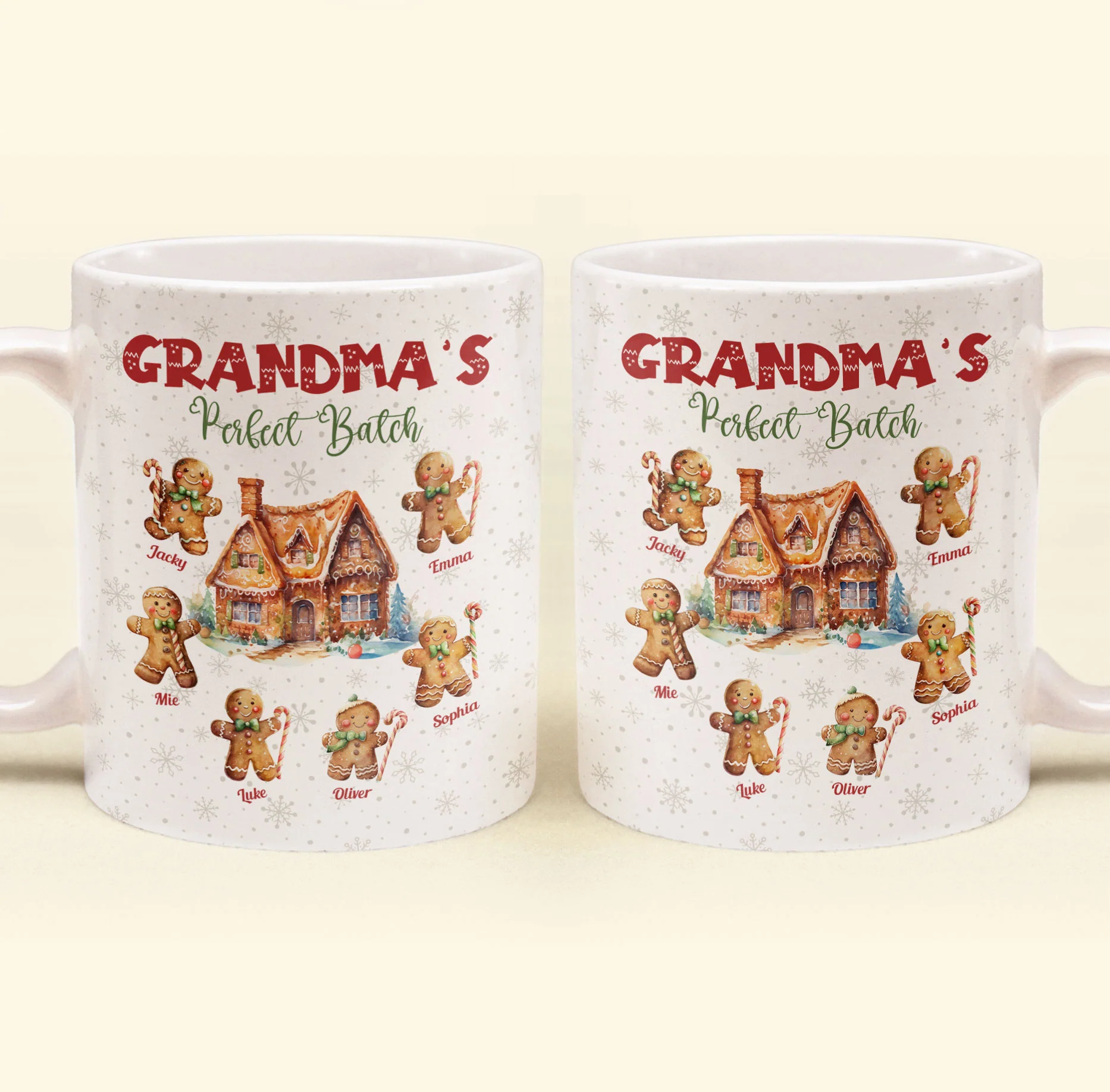 Grandma's Perfect Batch Christmas With Grandkid's Names - Personalized Mug - Image 5