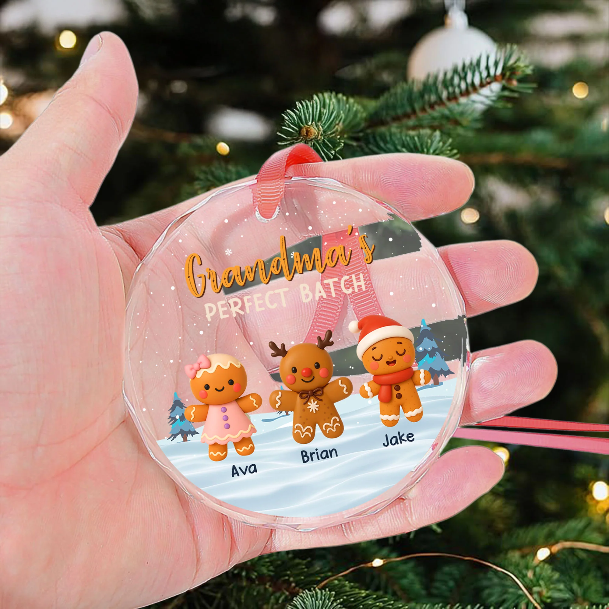 Grandma's Perfect Batch - Personalized Glass Ornament - Image 3