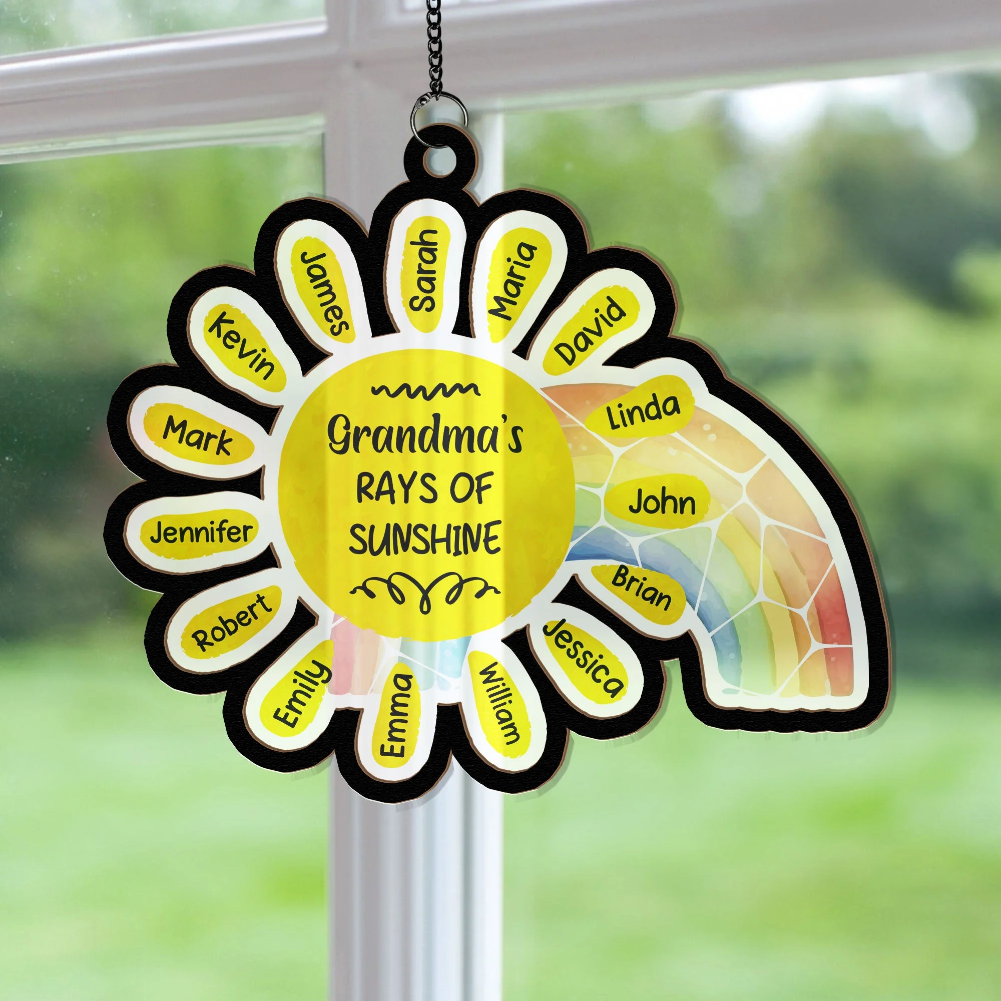 Grandma's Rays Of Sunshine - Personalized Window Hanging Suncatcher Ornament - Image 4