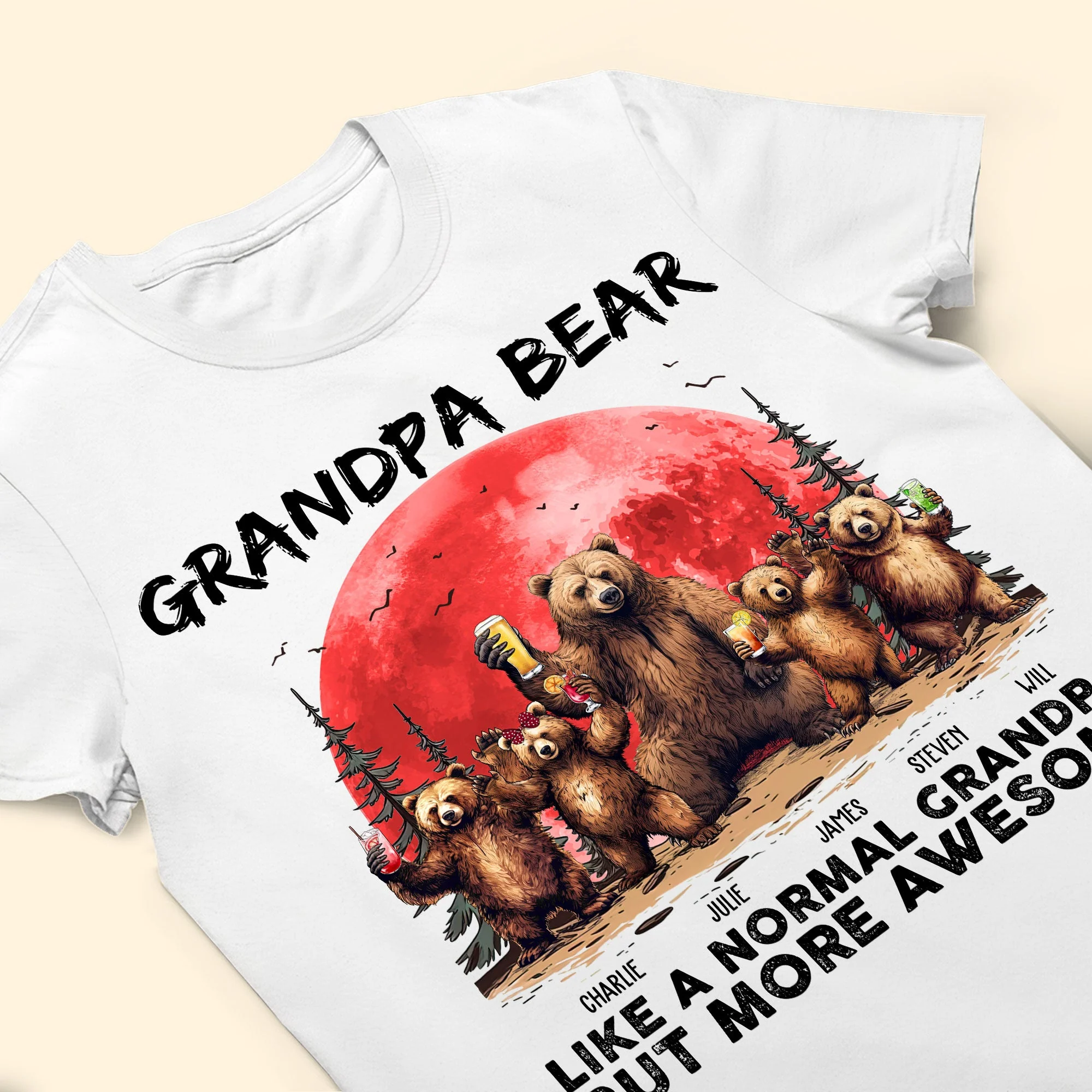 Grandpa Bear Like A Normal Grandpa - Personalized Shirt - Image 5