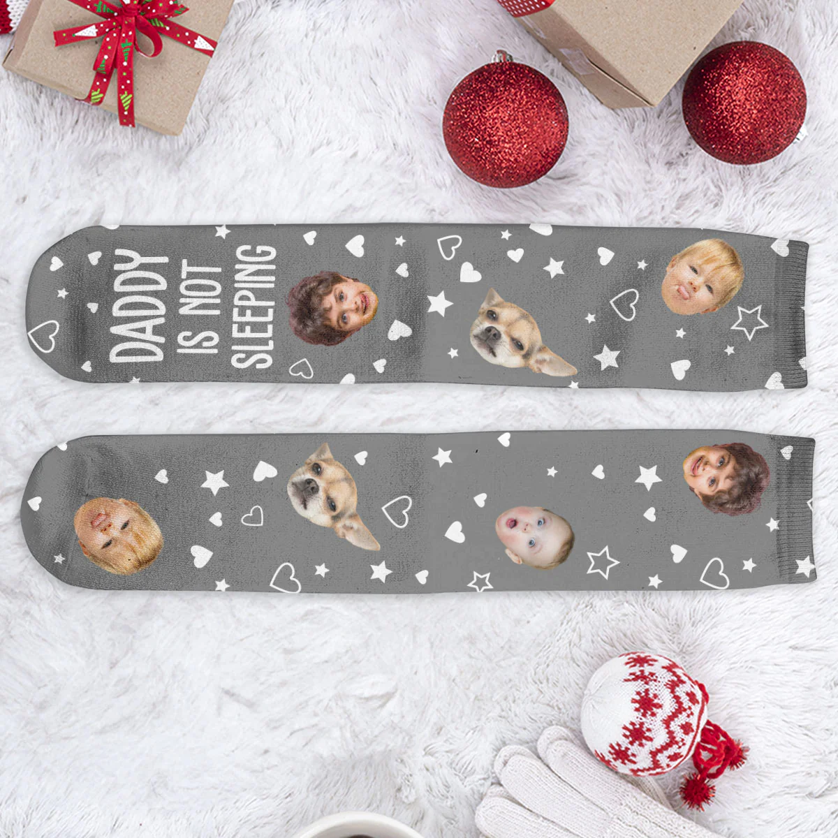 Grandpa, Dad Not Sleeping, He Is Resting His Eyes - Personalized Photo Crew Socks - Image 7