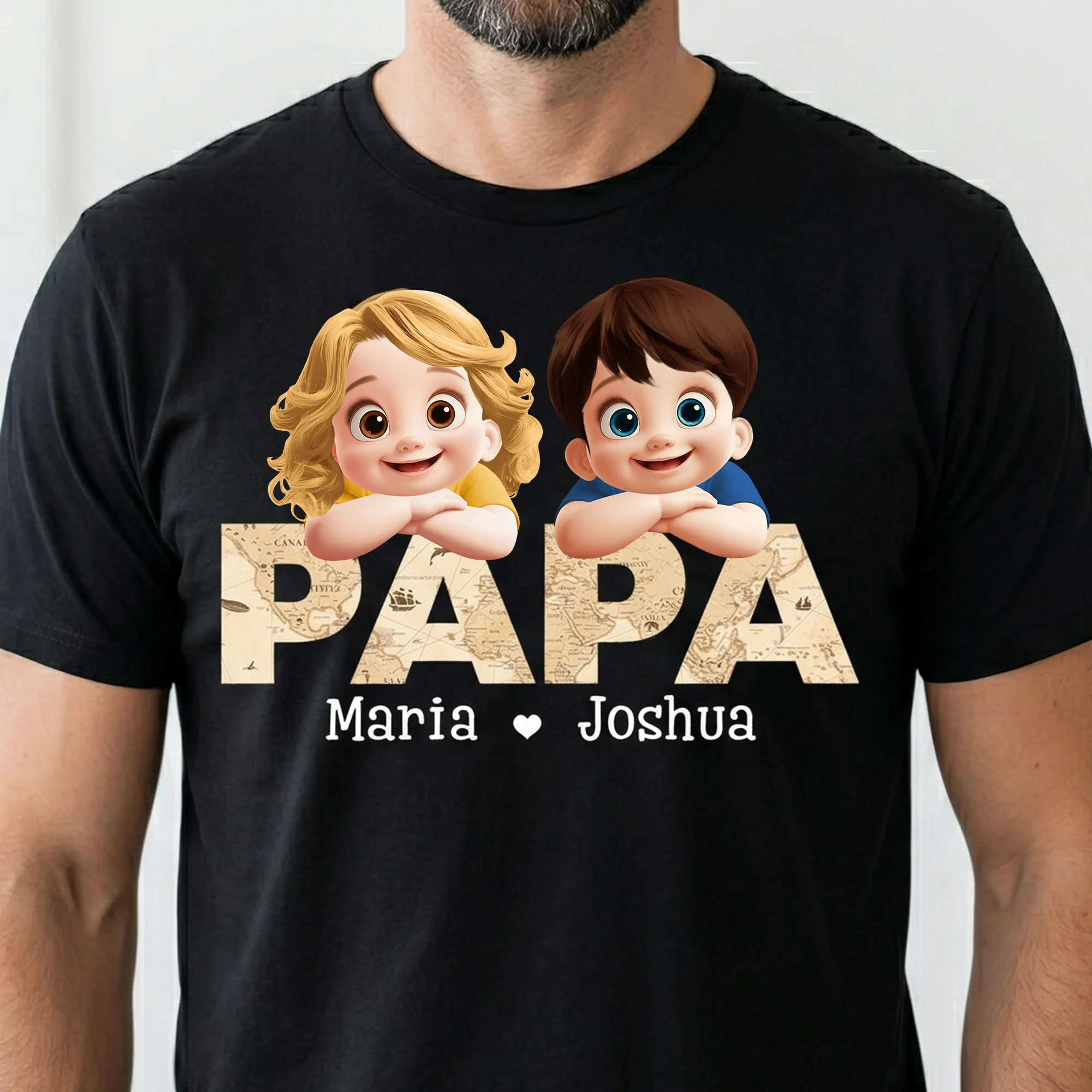 Grandpa Daddy Title With Pattern 3D - Personalized Shirt - Image 3