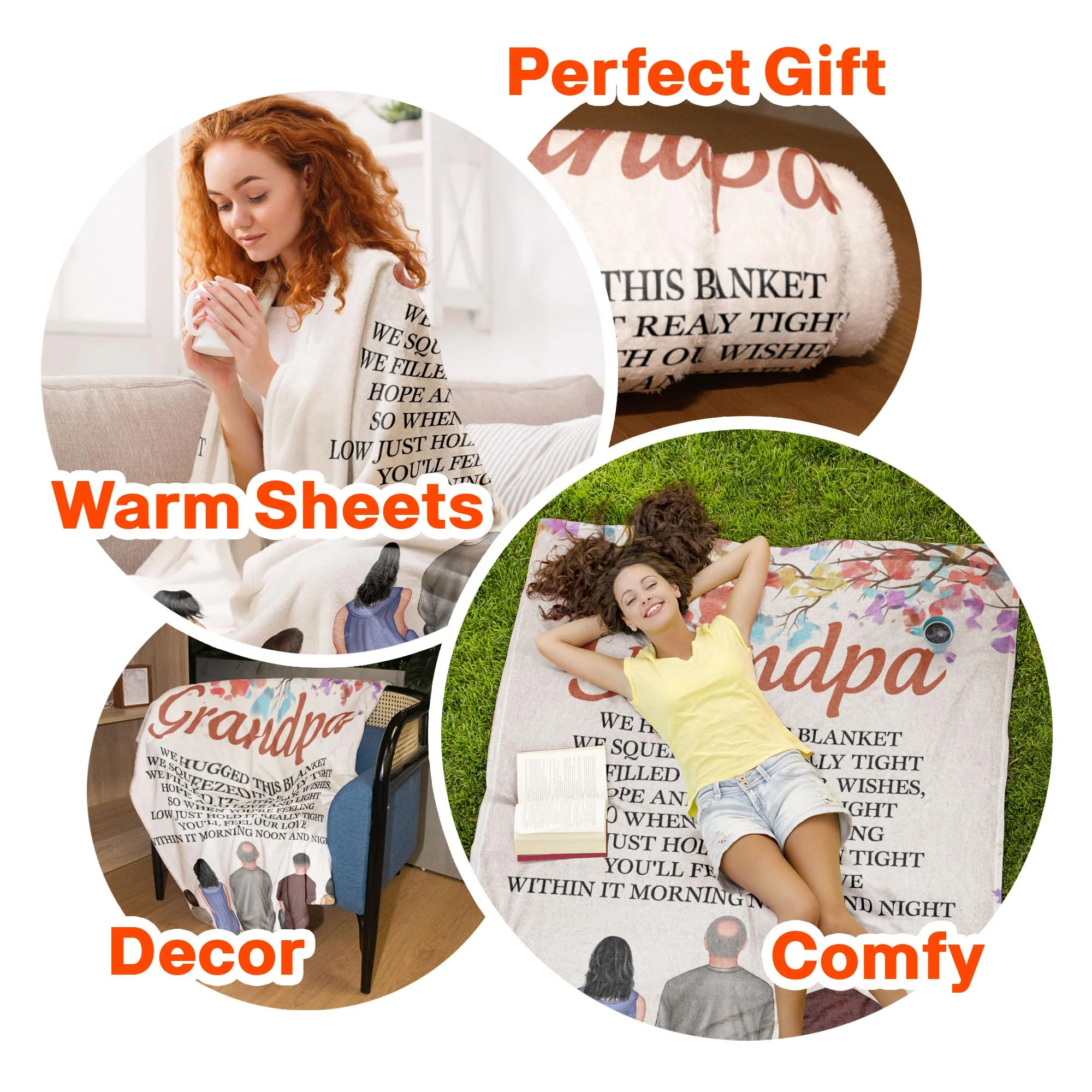 Grandpa, Hug This Blanket To Feel Our Love In It - Personalized Blanket - Image 7