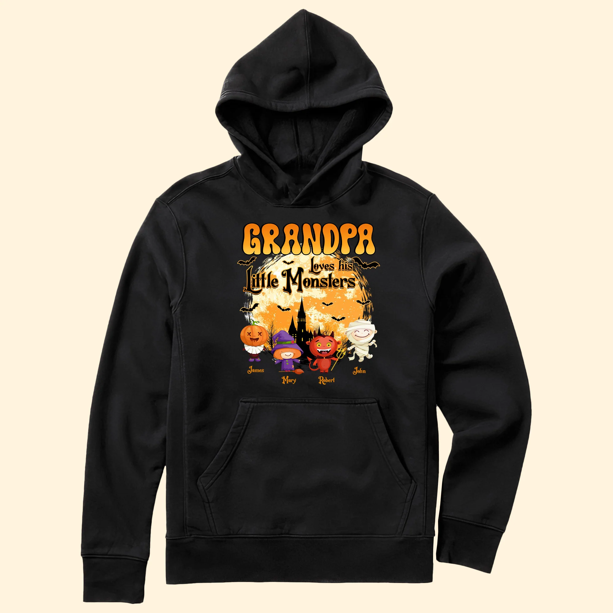 Grandpa Loves His Little Monsters Halloween Gift - Personalized Shirt - Image 6