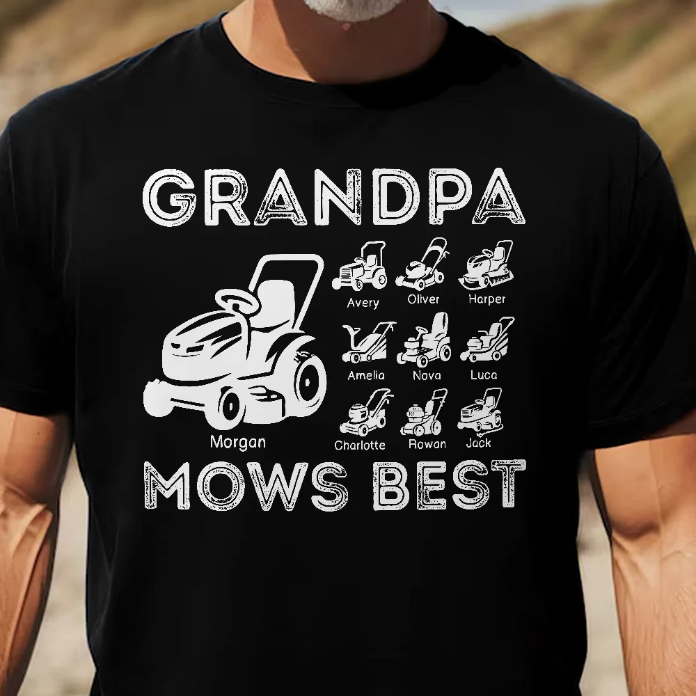 Grandpa Mows Best - Personalized Shirt - Image 2
