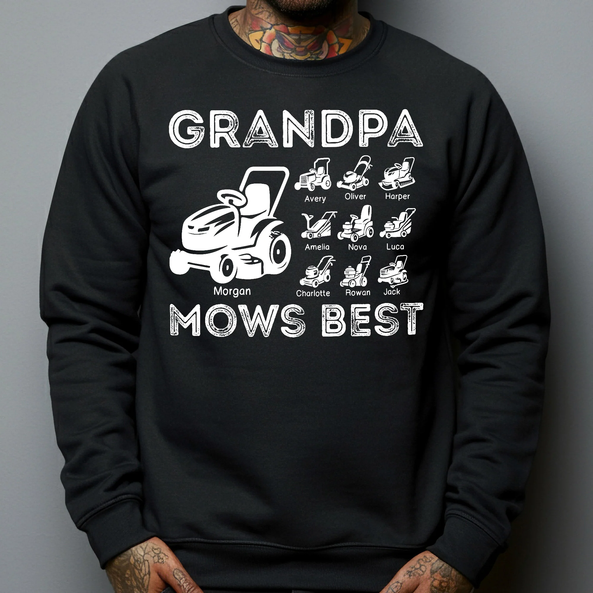 Grandpa Mows Best - Personalized Shirt - Image 4
