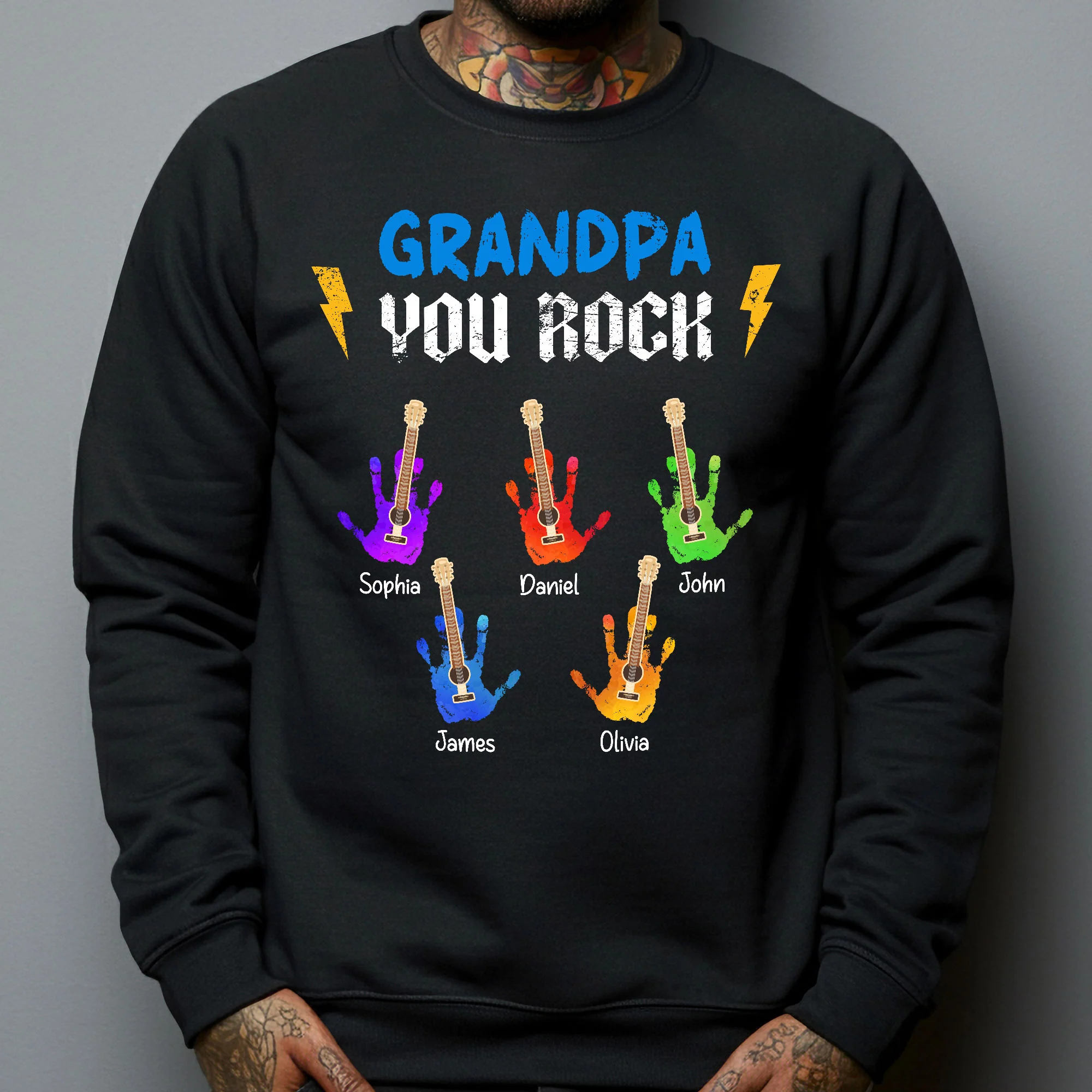Grandpa You Rock - Personalized Shirt - Gift For Grandpa - Image 4