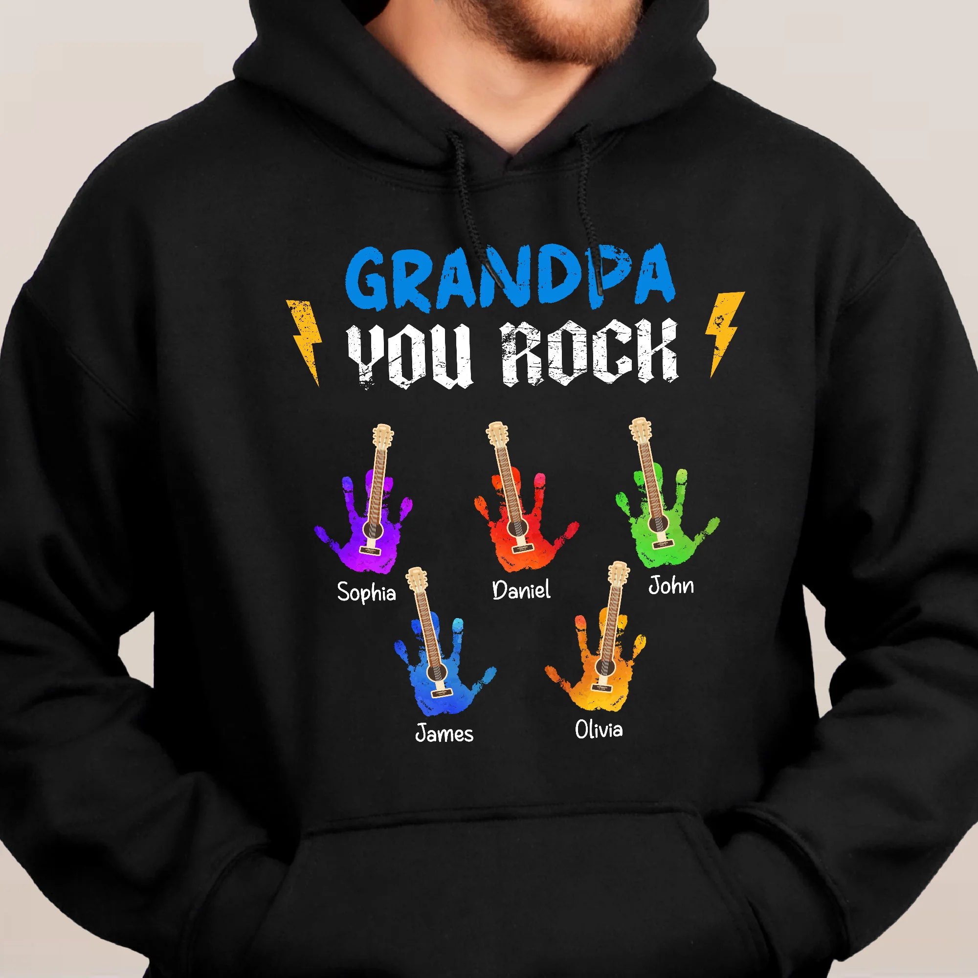 Grandpa You Rock - Personalized Shirt - Gift For Grandpa - Image 6