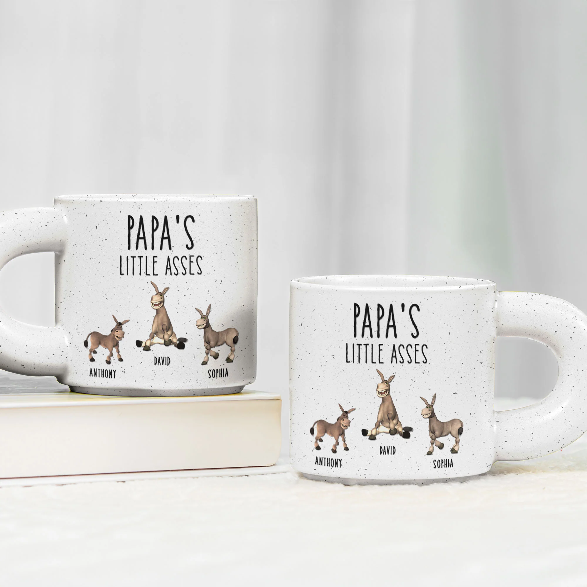 Grandpa's Little Asses - For Grandpa, Dad, Papa - Personalized Chunky Mug - Image 2
