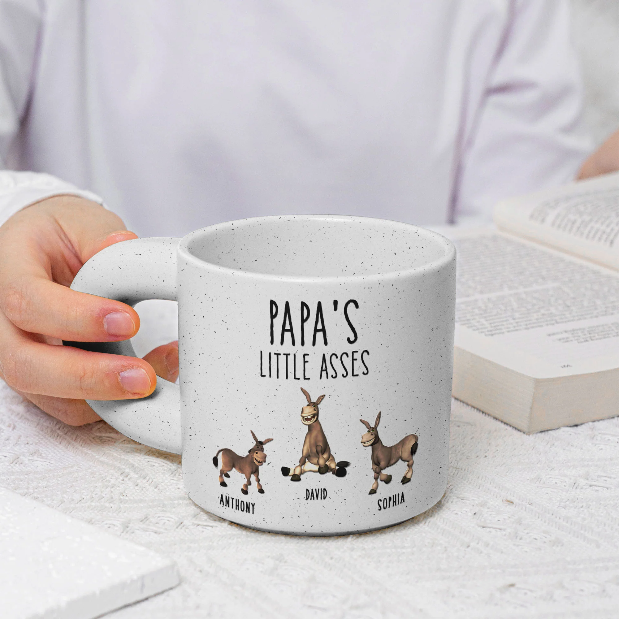 Grandpa's Little Asses - For Grandpa, Dad, Papa - Personalized Chunky Mug - Image 3
