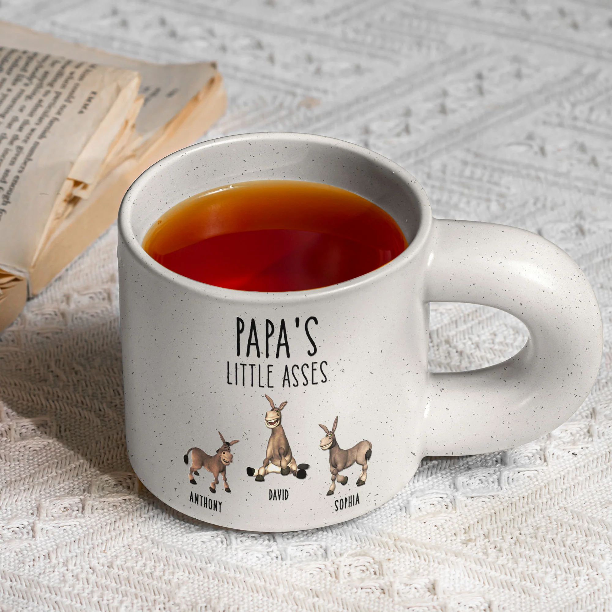 Grandpa's Little Asses - For Grandpa, Dad, Papa - Personalized Chunky Mug - Image 4