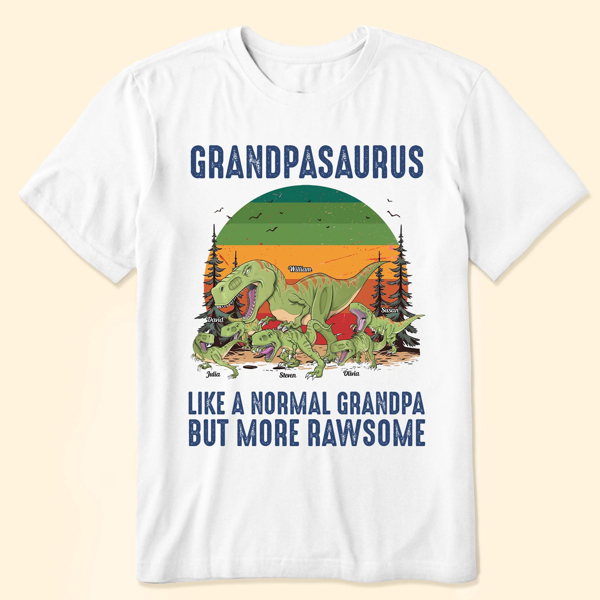 Grandpasaurus Like A Normal Grandpa - Personalized Shirt - Image 2