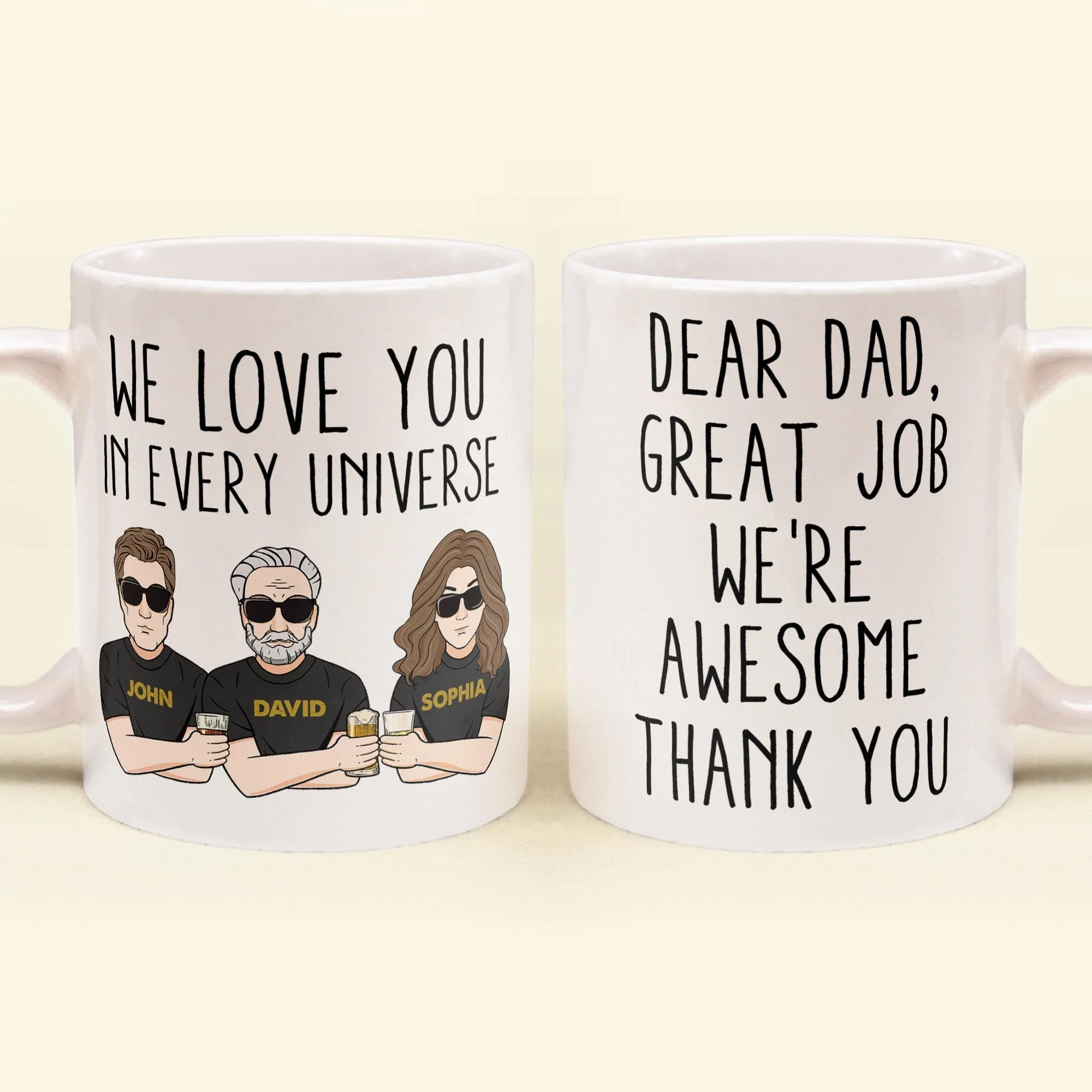 Great Job We're Awesome Thank You - Personalized Mug - Father's Day, Birthday Gift For Dad, Father, Husband, Daughter, Son