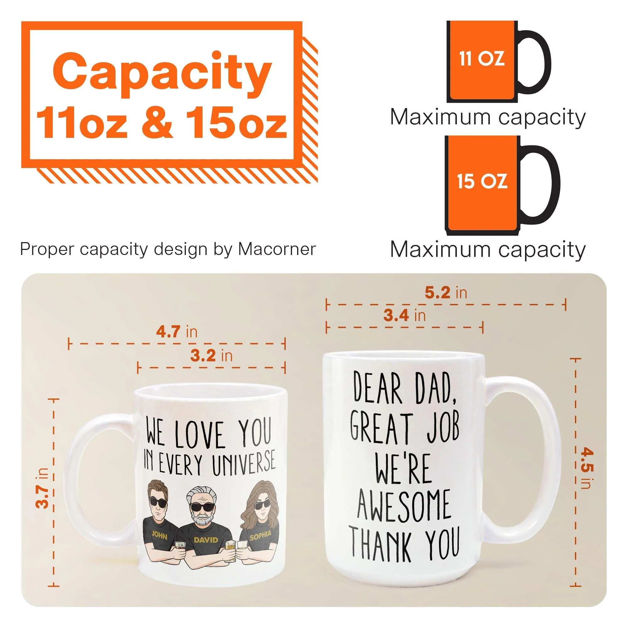 Great Job We're Awesome Thank You - Personalized Mug - Father's Day, Birthday Gift For Dad, Father, Husband, Daughter, Son - Image 6