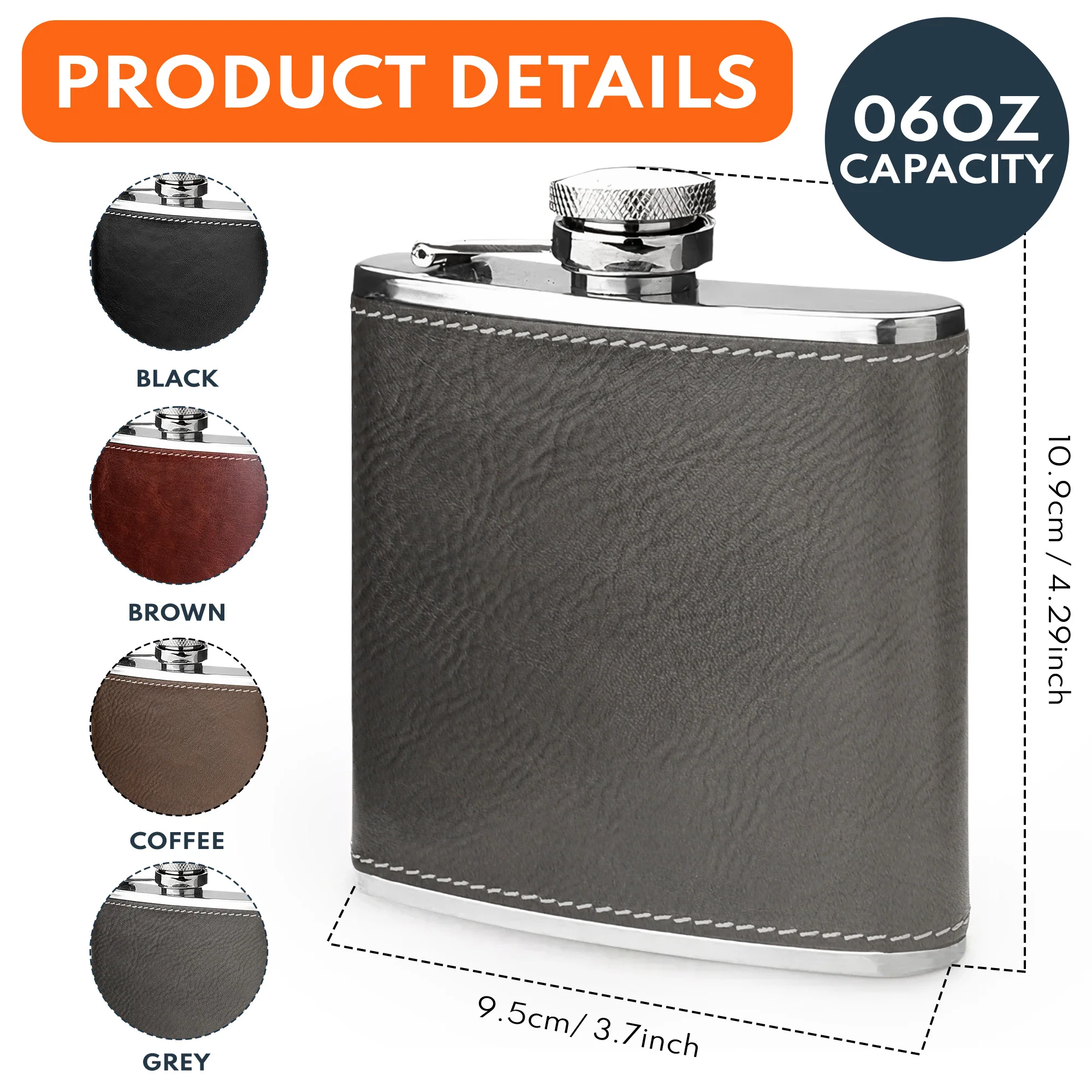 Groom And Groomsmen Wedding Gift - Personalized Leather Flask - Image 6