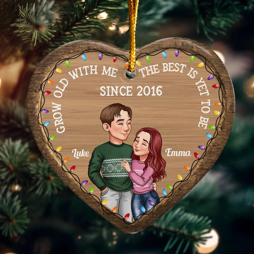 Grow Old With Me The Best Is Yet To Be - Personalized Ceramic Ornament - Image 3