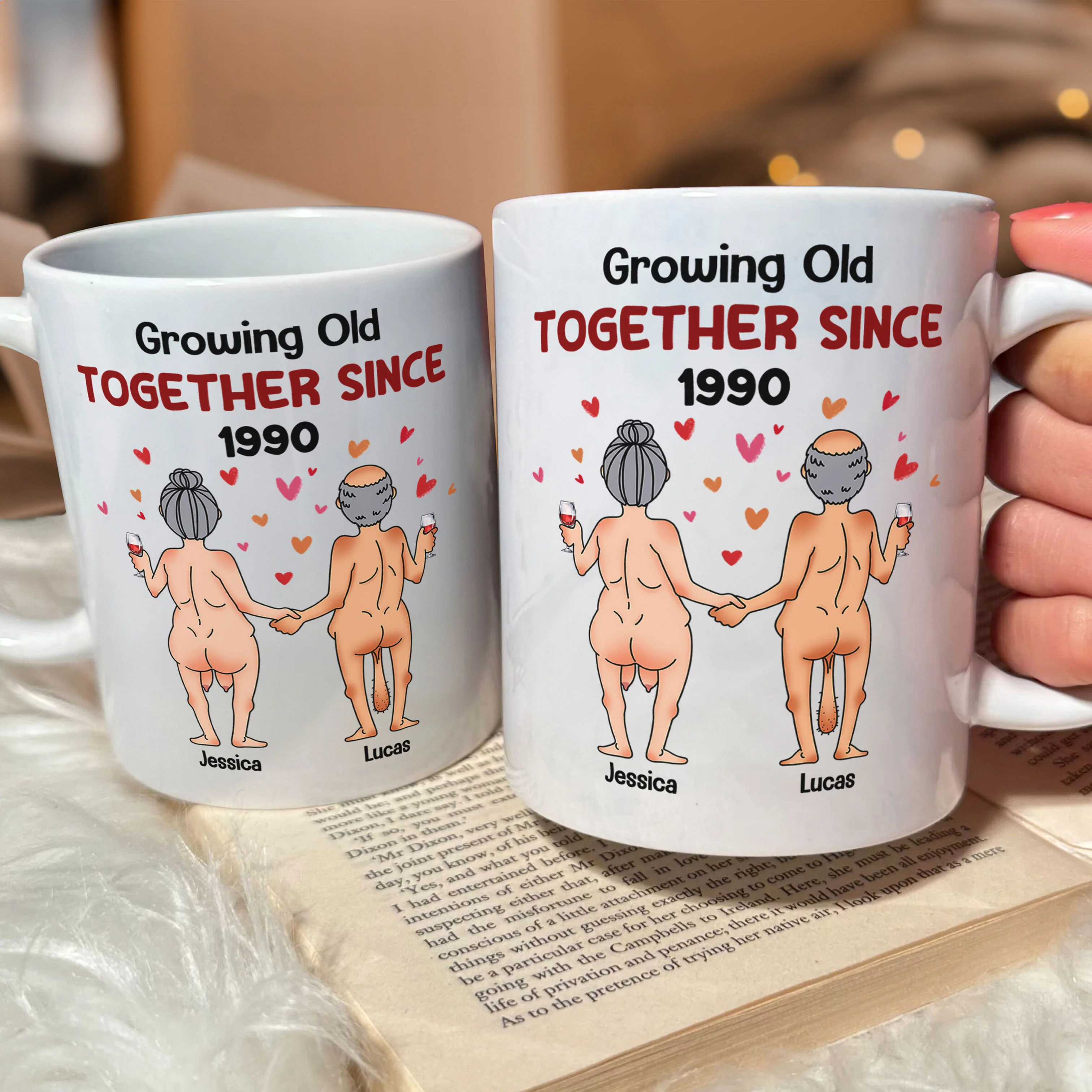 Growing Old Together Since - Personalized Mug - Image 2