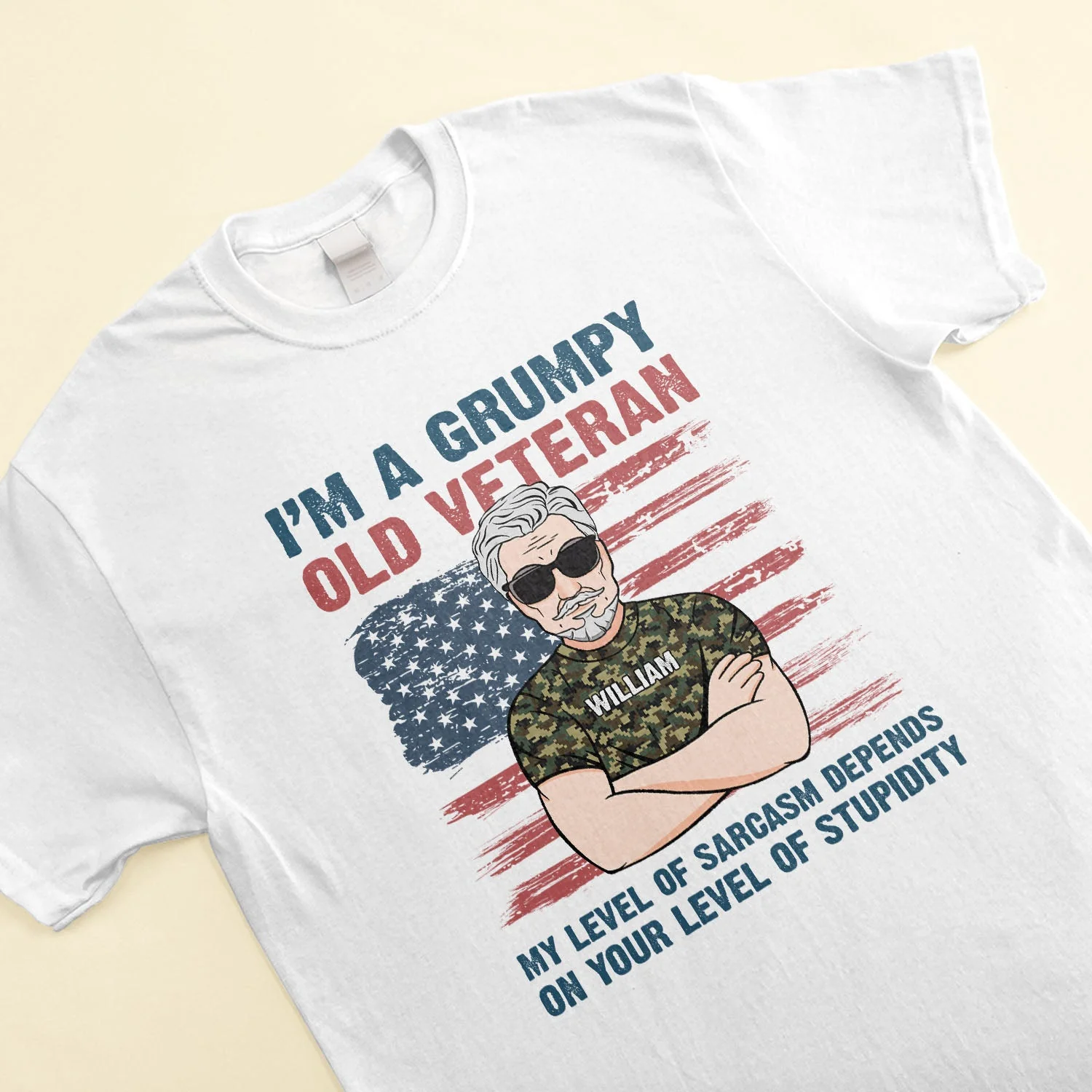 Grumpy Old Veteran - Personalized Shirt - Fathers Day Gift For Veteran Dad, Papa, Grandpa - Image 3