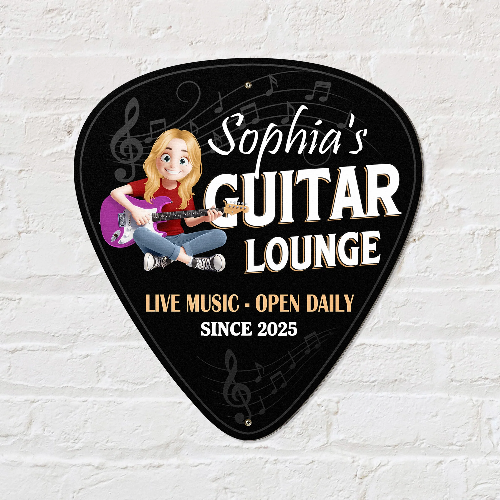 Guitar Lounge - Personalized Metal Sign - Image 4
