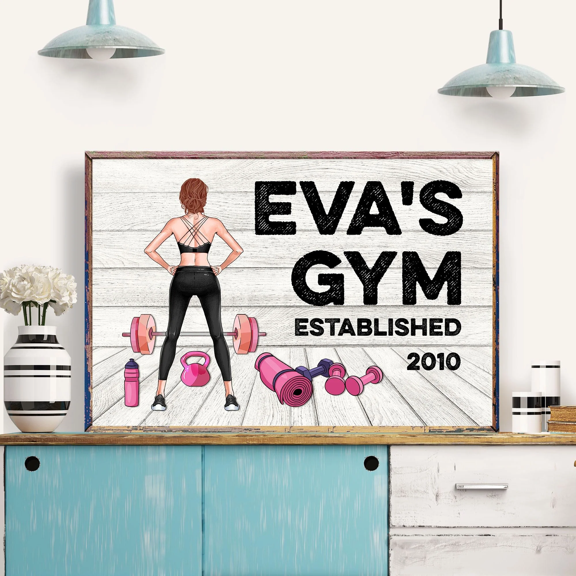 Gym Room Sign, Fitness Custom Poster/Canvas, Gift For Fitness Lovers - Image 3