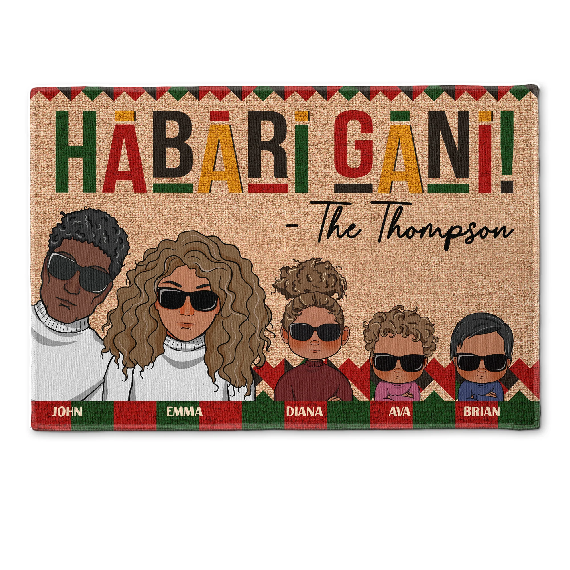 Habari Gani! - Personalized Doormat - Image 3