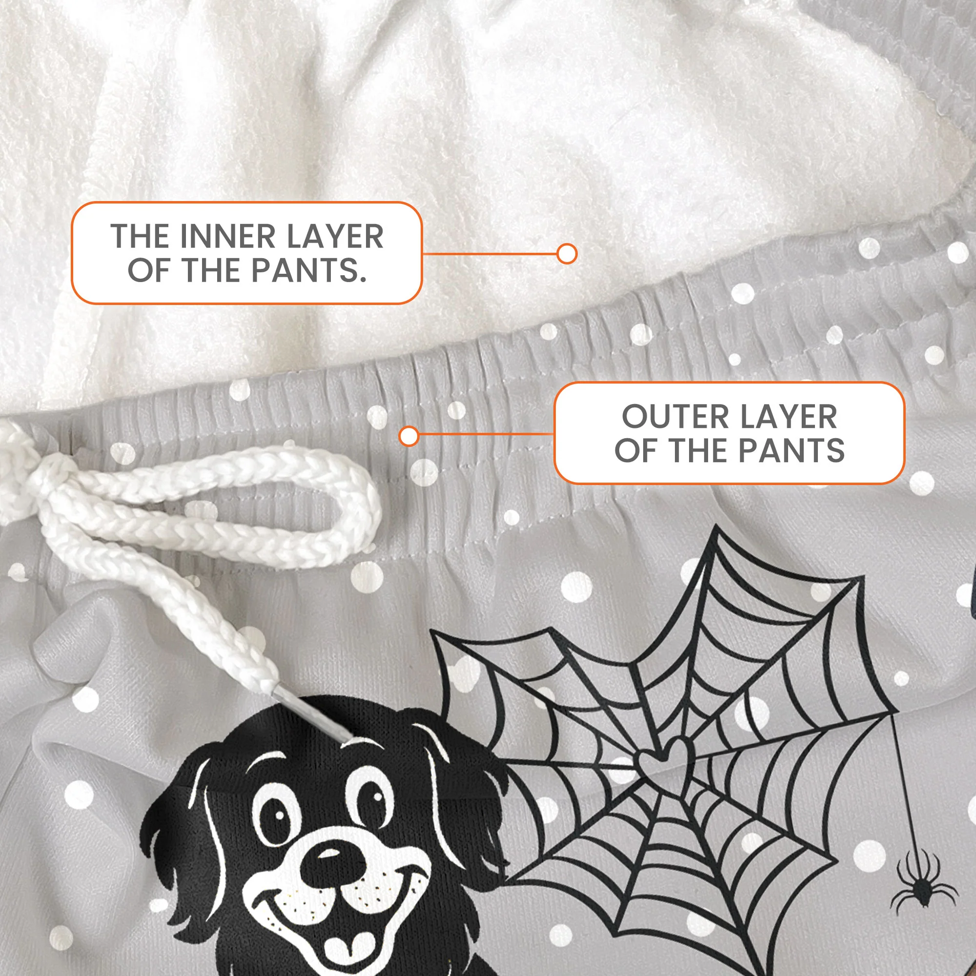 Halloween Pet Pumpkins Spiderwebs Coquette Bows - Personalized Sweatpants - Image 3