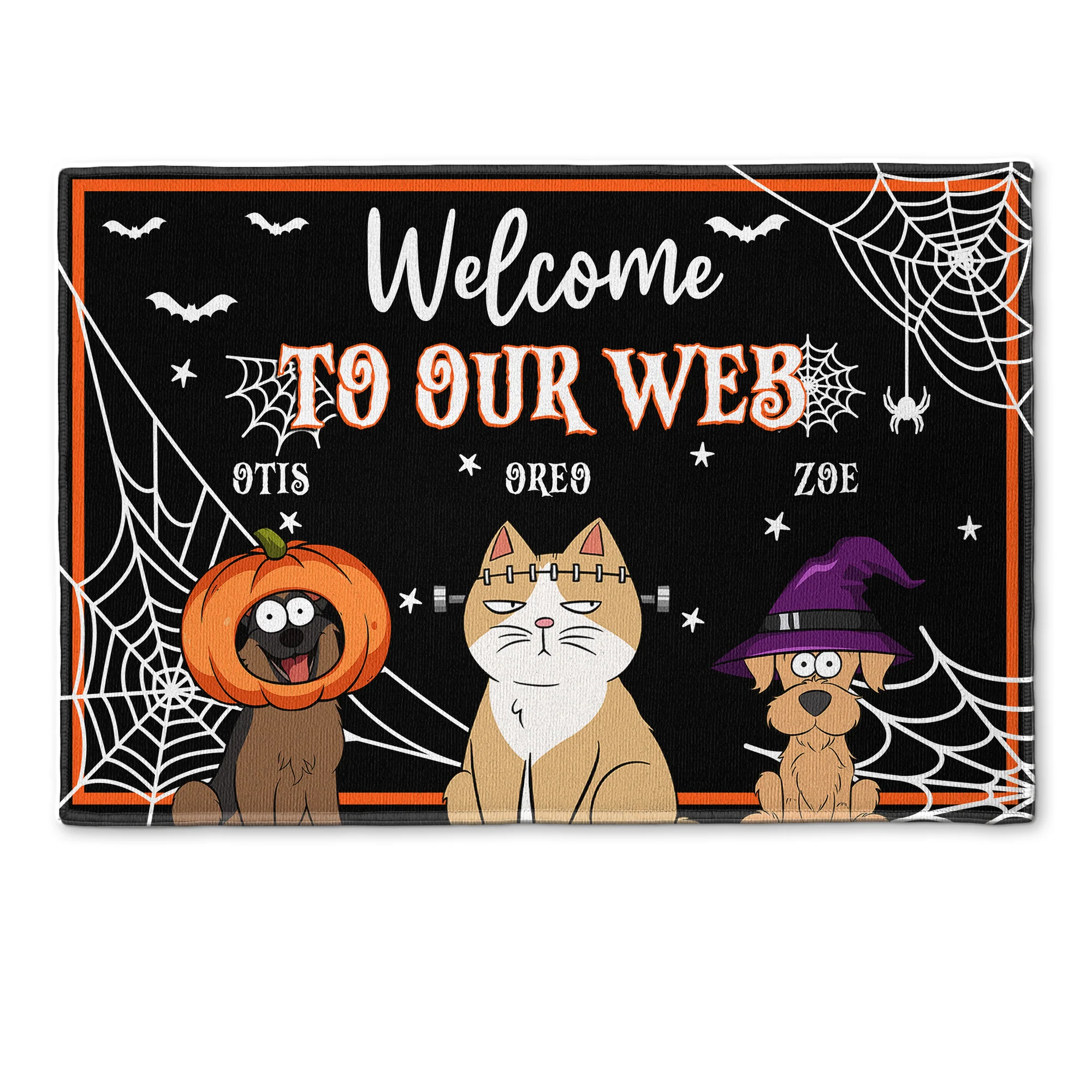 Halloween Pet Welcome To Our Web - Personalized Doormat - Image 6
