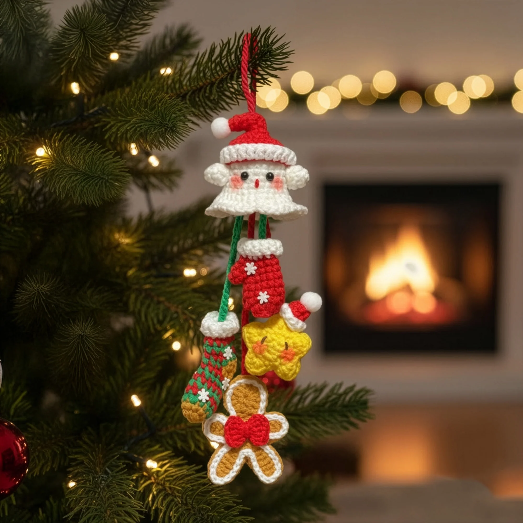 Handmade Christmas Boo Hanging Decor - Crochet Ornament - Image 3