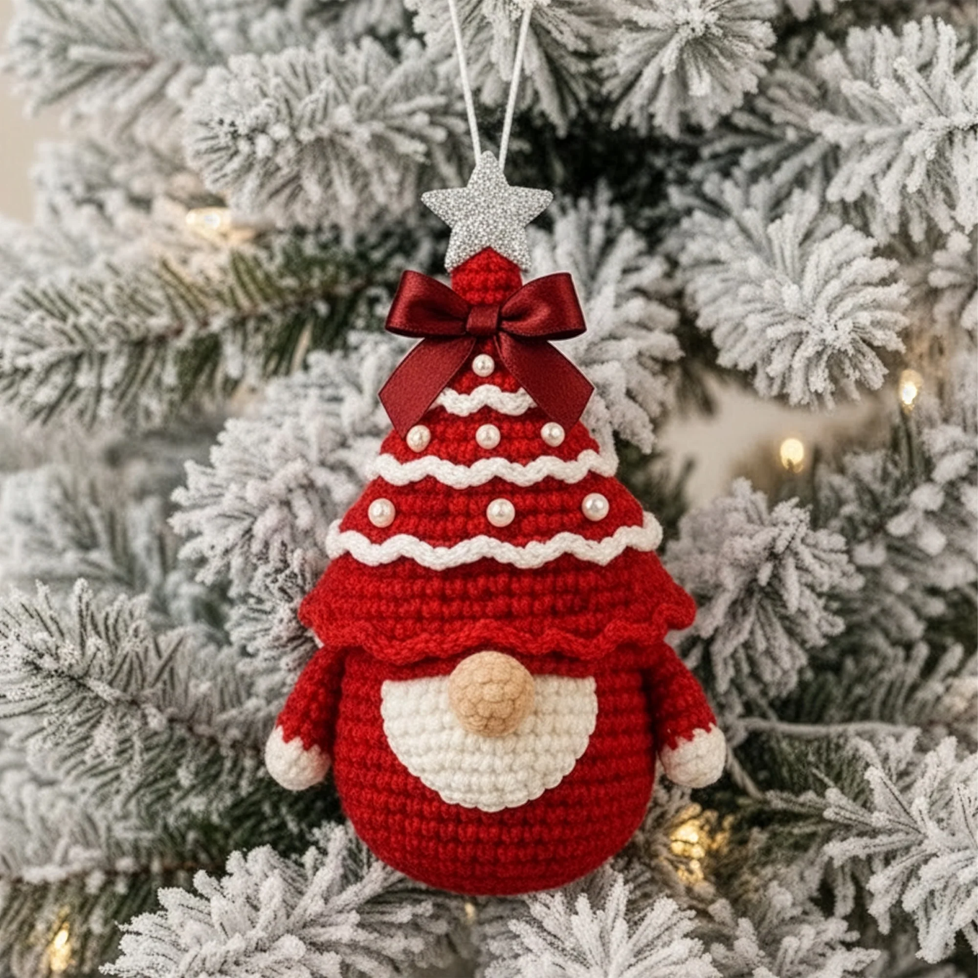 Handmade Christmas Gnome Set - Crochet Ornament - Image 4