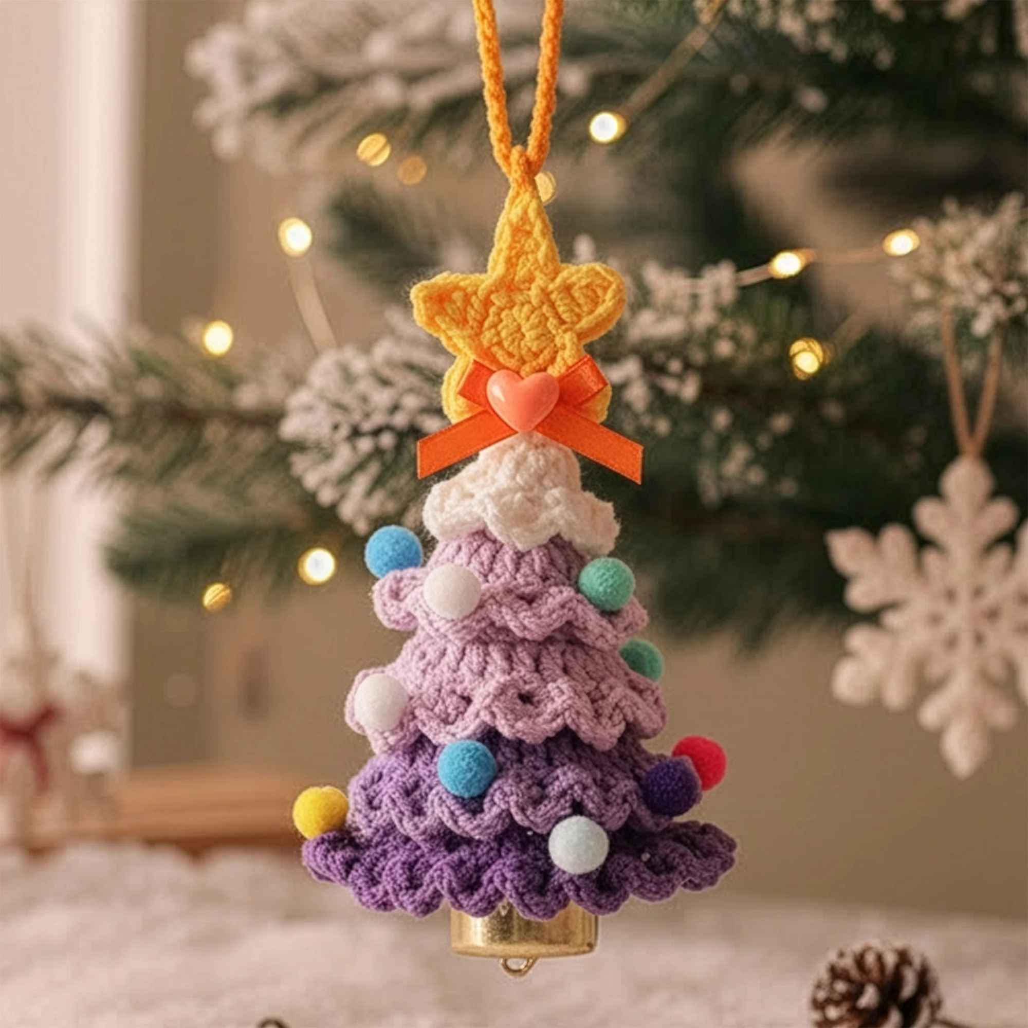 Handmade Colorful Christmas Tree - Crochet Ornament - Image 6
