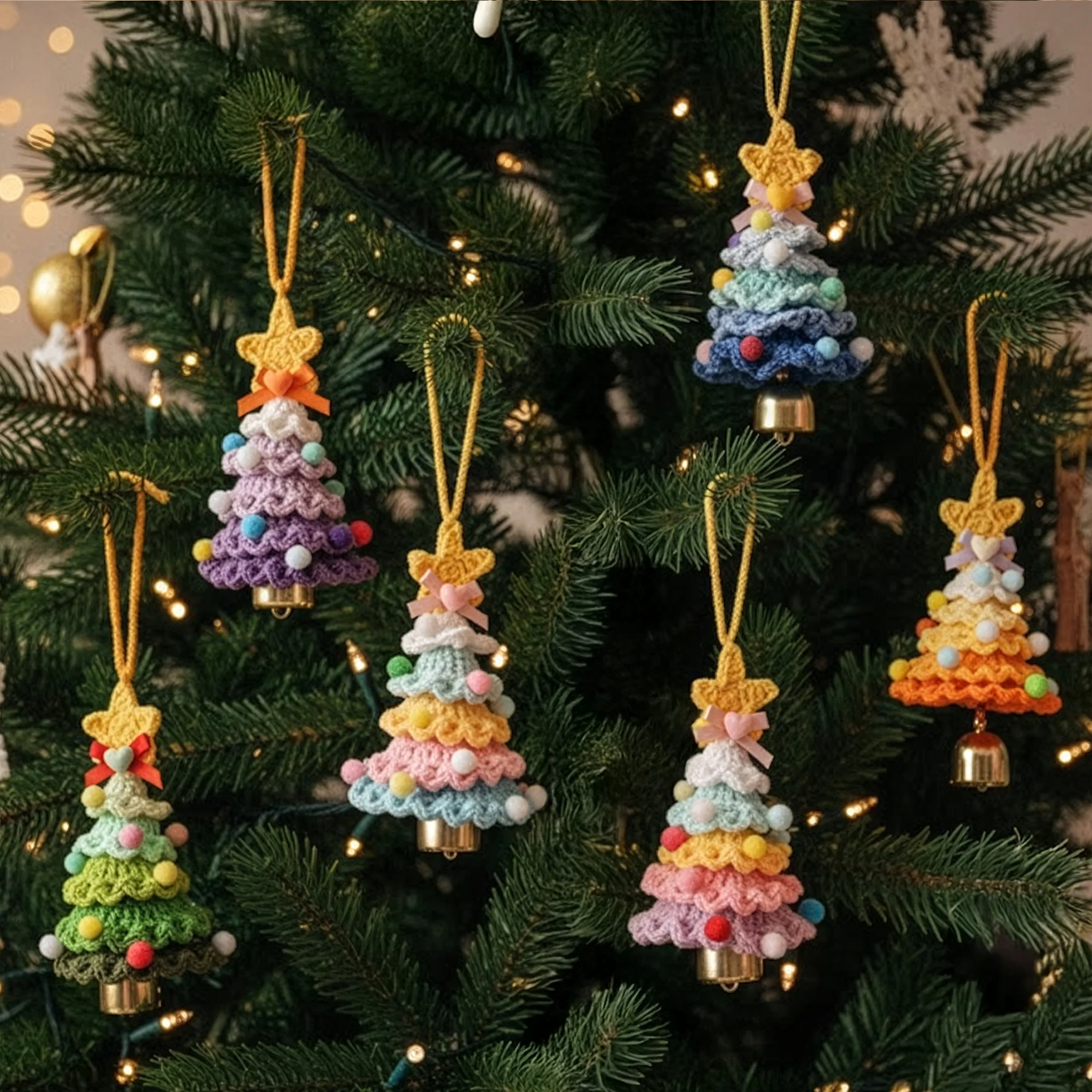Handmade Colorful Christmas Tree - Personalized Crochet Ornament - Image 2
