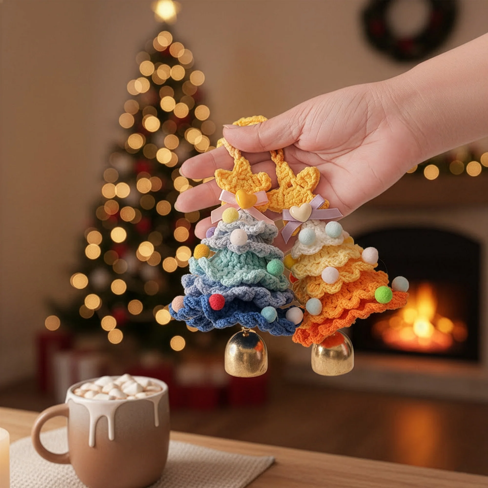Handmade Colorful Christmas Tree - Personalized Crochet Ornament - Image 4