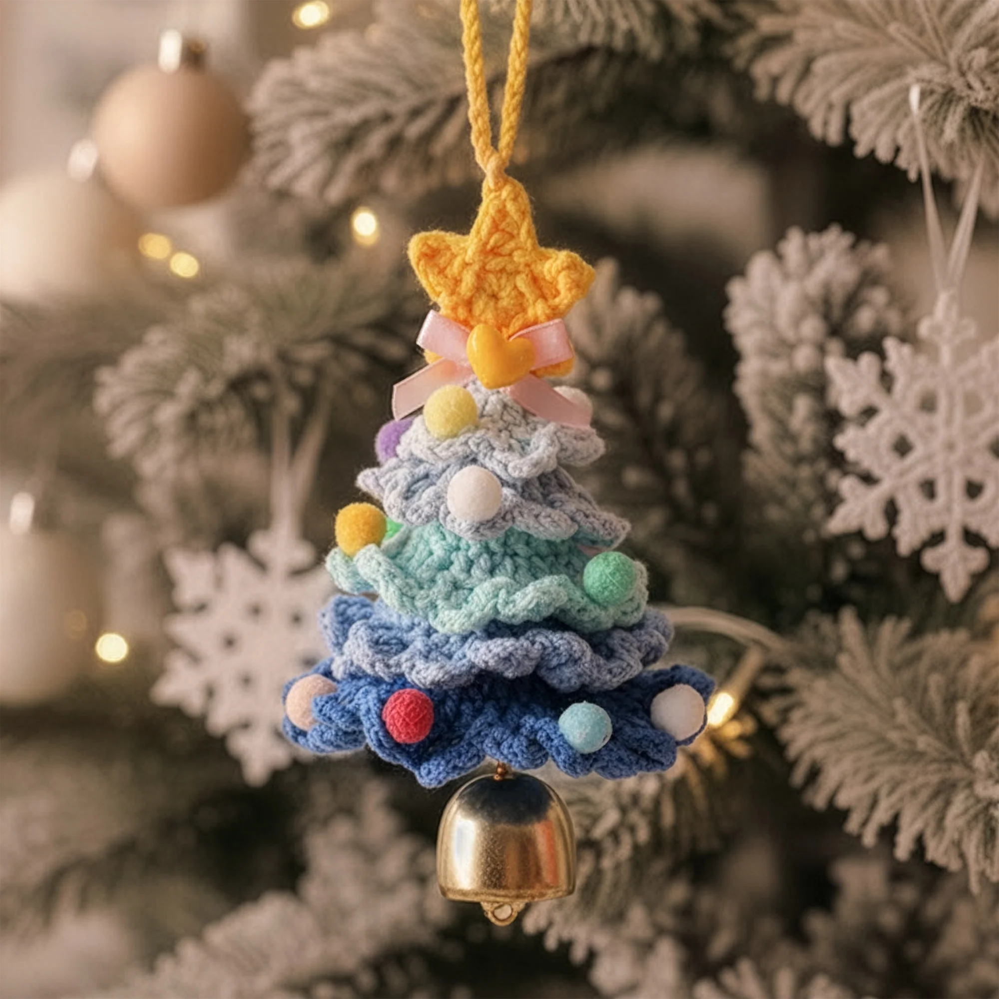 Handmade Colorful Christmas Tree - Personalized Crochet Ornament - Image 8