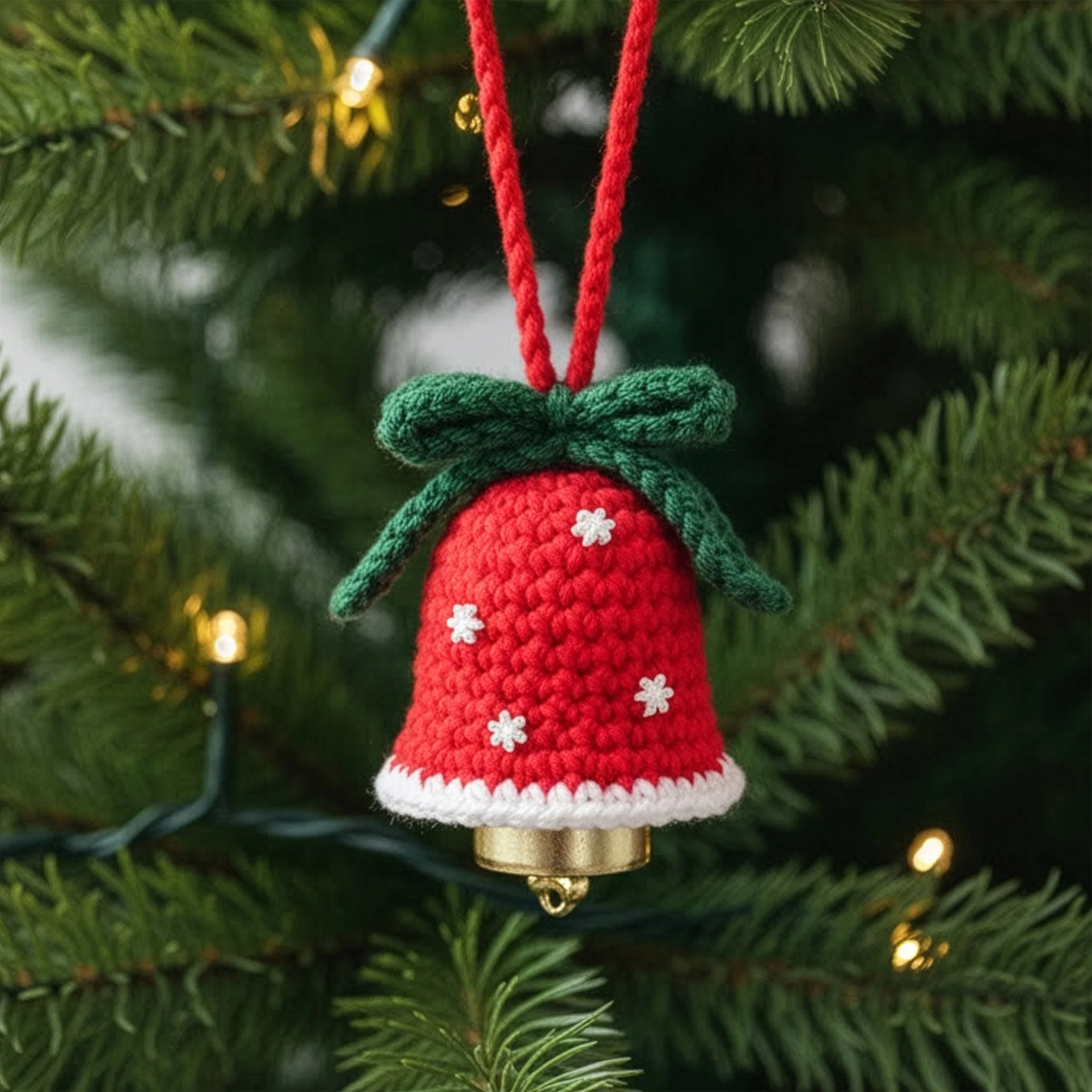 Handmade Cute Santa Claus Reindeer Snowman Christmas Bell - Personalized Crochet Ornament - Image 3