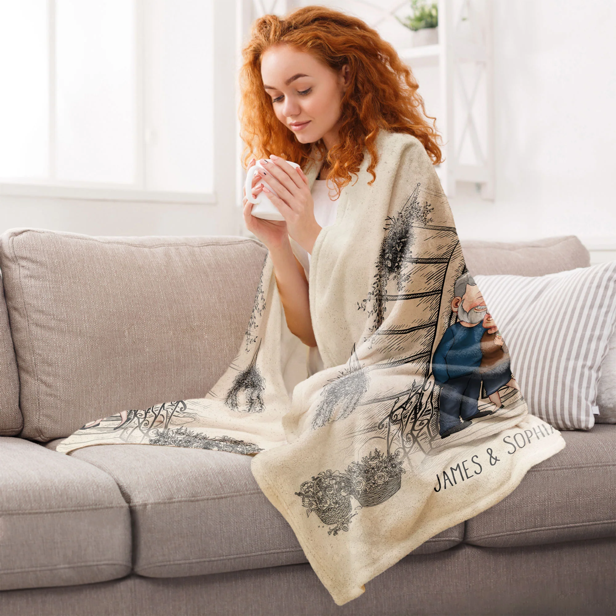 Happily Annoying The Crap Out Of Each Other - Personalized Blanket - Image 8