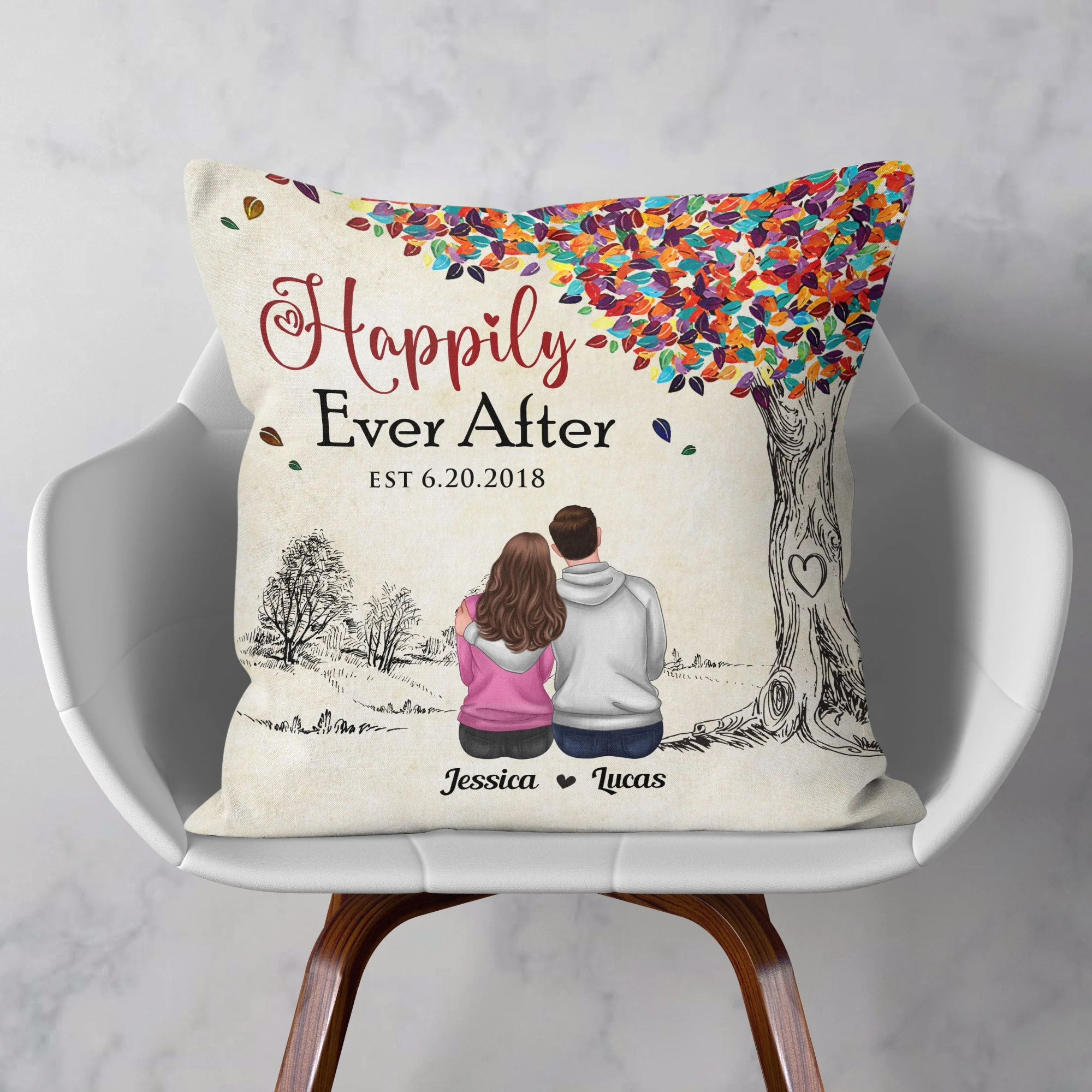 Happily Ever After - Personalized Pillow (Insert Included) - Image 2