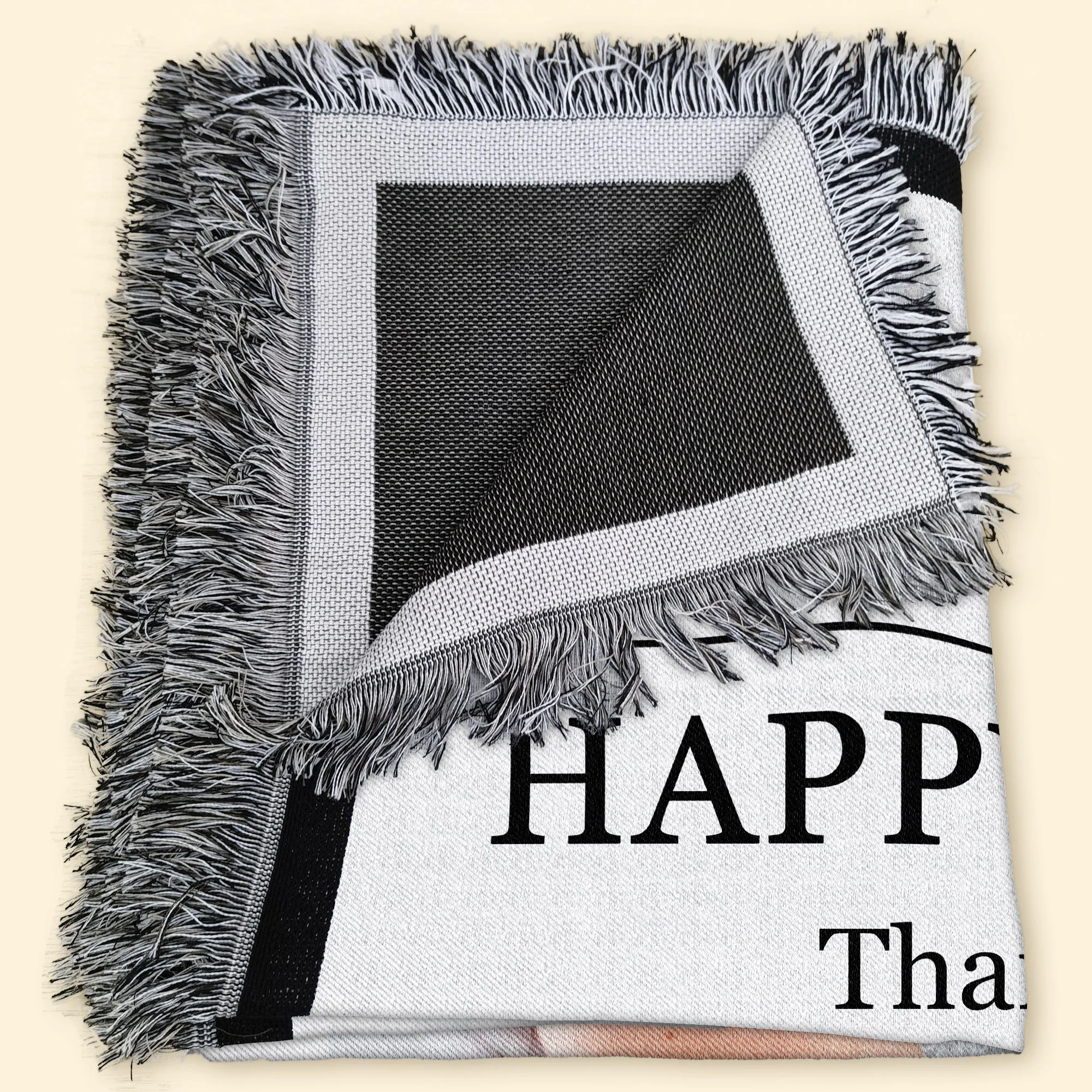 Happy 1st Father's Day Thank You For Everything - Personalized Photo Woven Blanket - Image 6