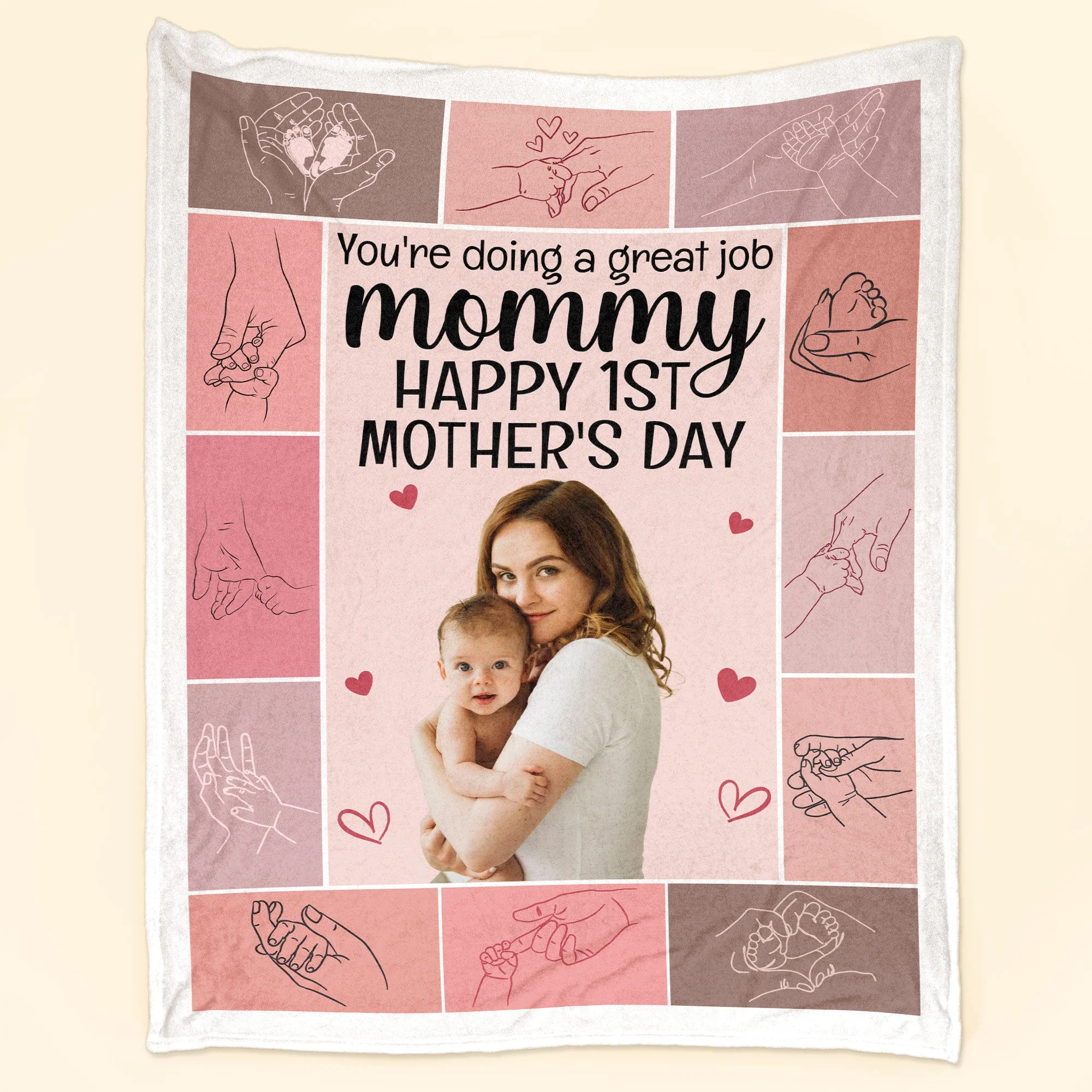 Happy 1St Mother's Day - Personalized Photo Blanket - Image 2
