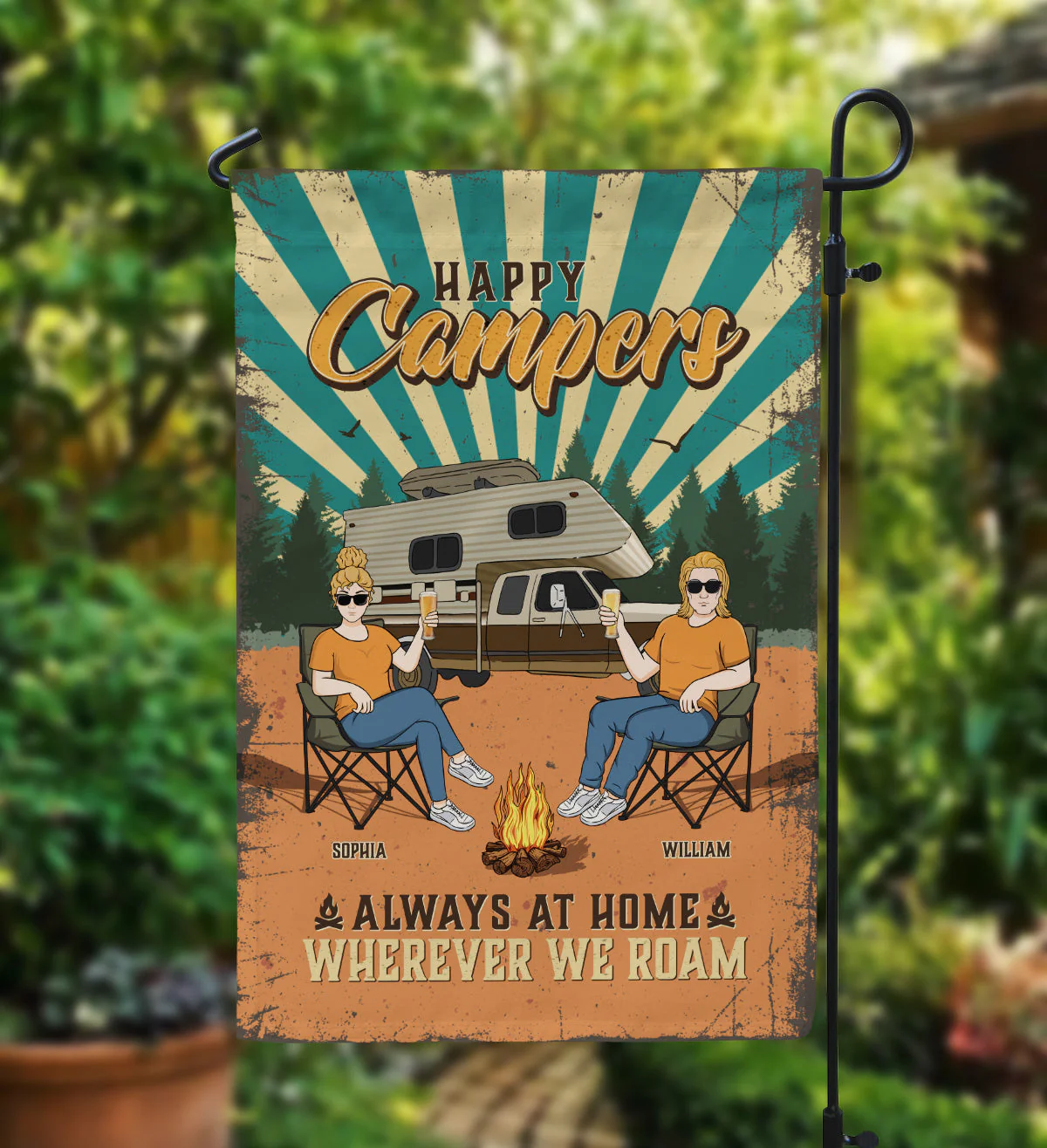 Happy Camper - Personalized Flag - Gift For Camping Lover, Camper - Image 3