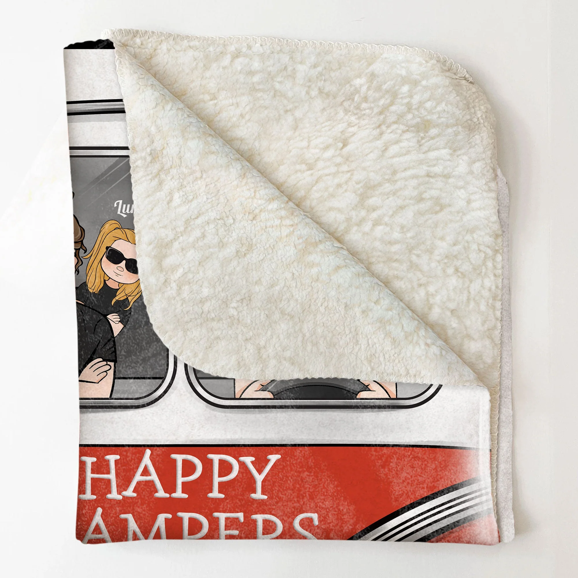 Happy Campers - Personalized Blanket - Birthday, Camping Gift For Family Members, Campers - Image 4